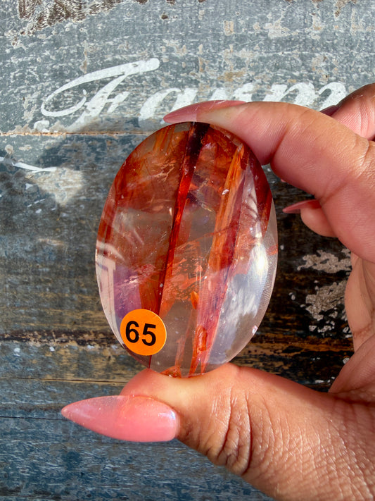 Gorgeous High Quality Fire Quartz Palm Stone | Opt 65