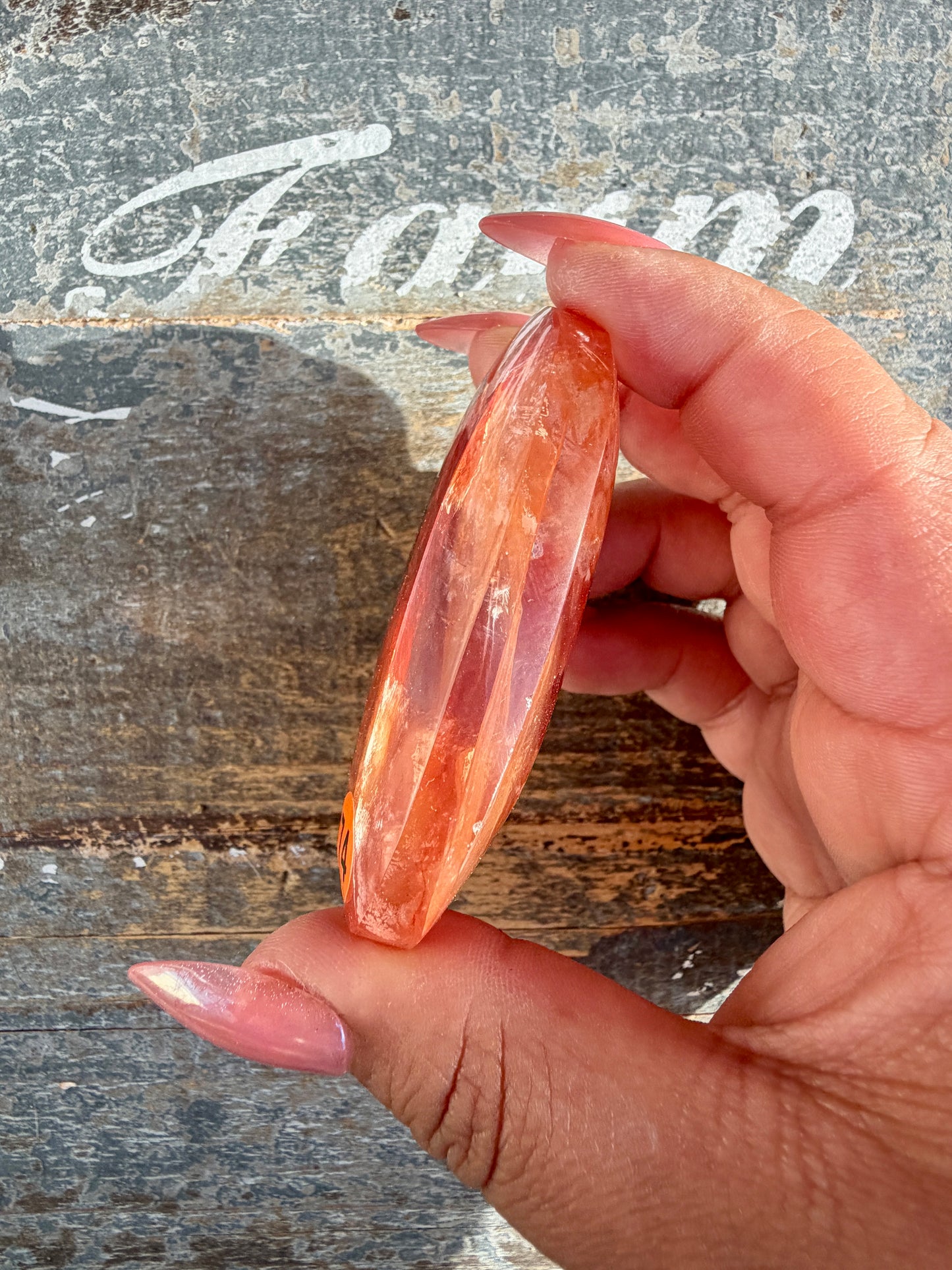 Gorgeous High Quality Fire Quartz Palm Stone | Opt 74