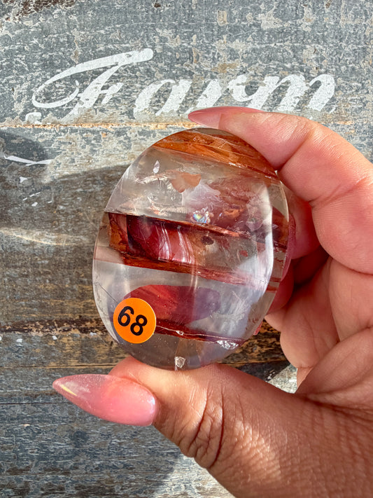 Gorgeous High Quality Fire Quartz Palm Stone | Opt 68