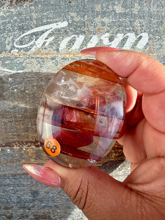 Gorgeous High Quality Fire Quartz Palm Stone | Opt 68