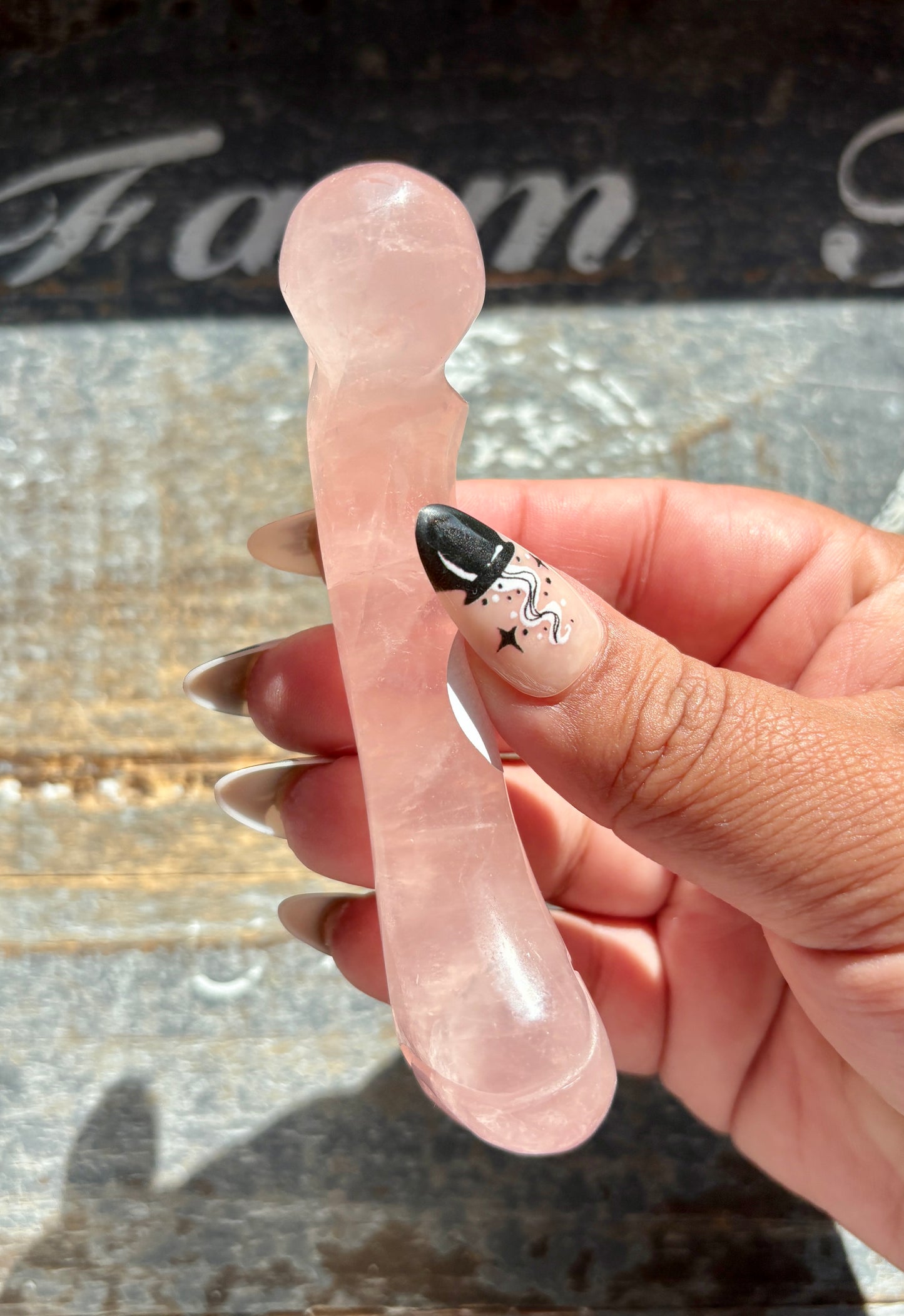 Gorgeous Rose Quartz Hand Carved Bone from Madagascar | C