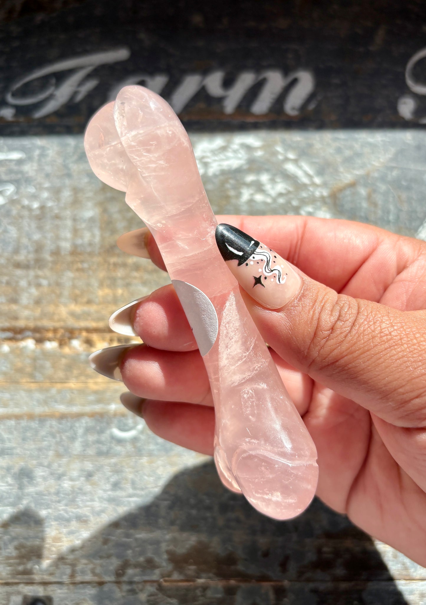 Gorgeous Rose Quartz Hand Carved Bone from Madagascar | C