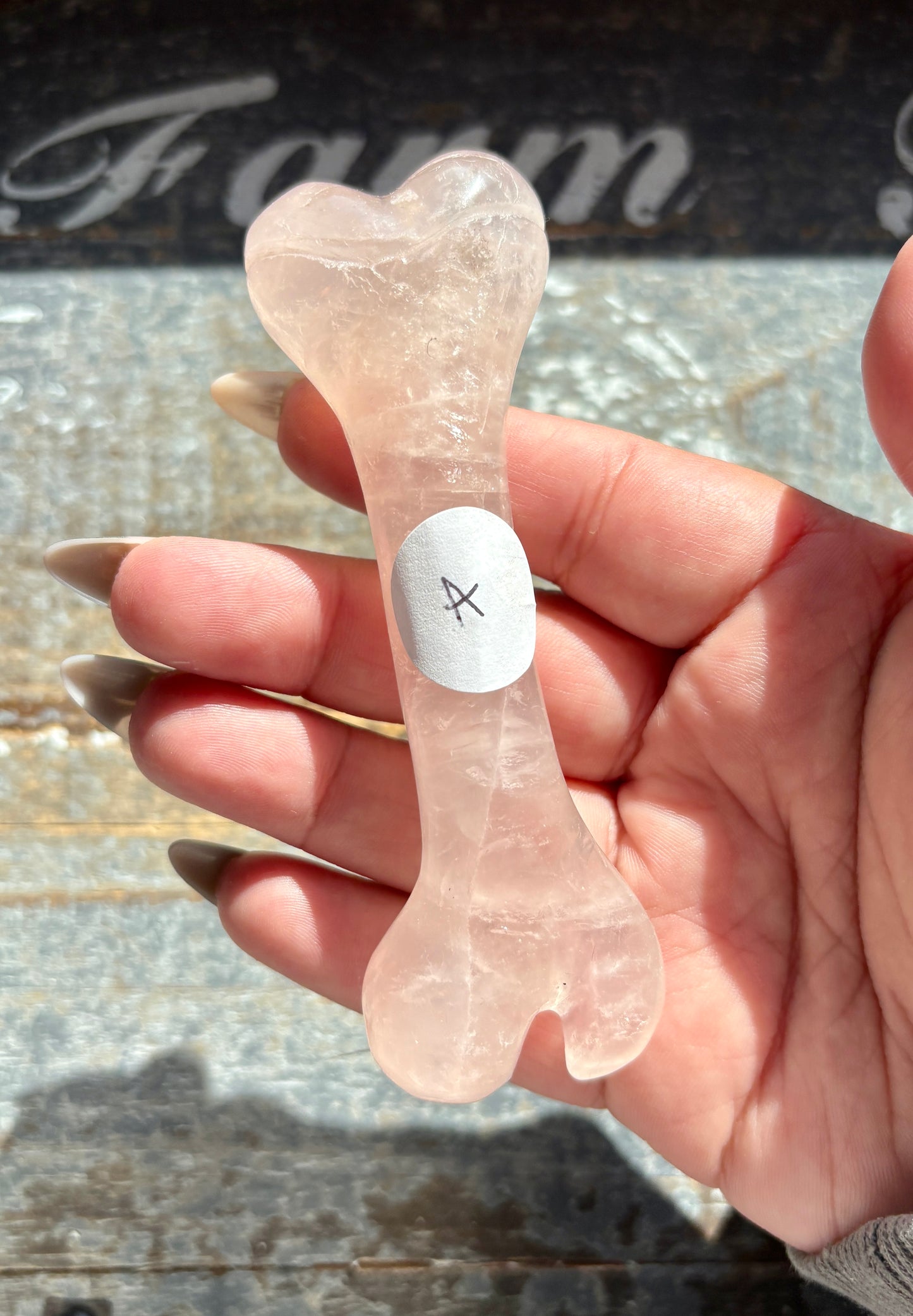 Gorgeous Rose Quartz Hand Carved Bone from Madagascar | A