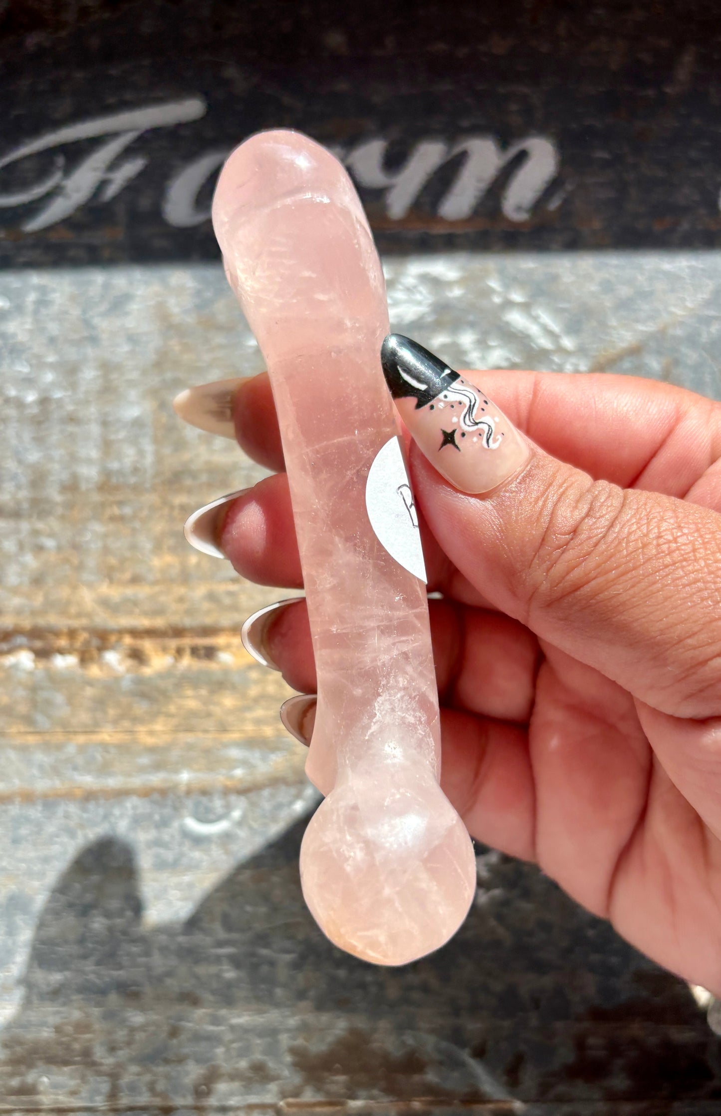 Gorgeous Rose Quartz Hand Carved Bone from Madagascar | B