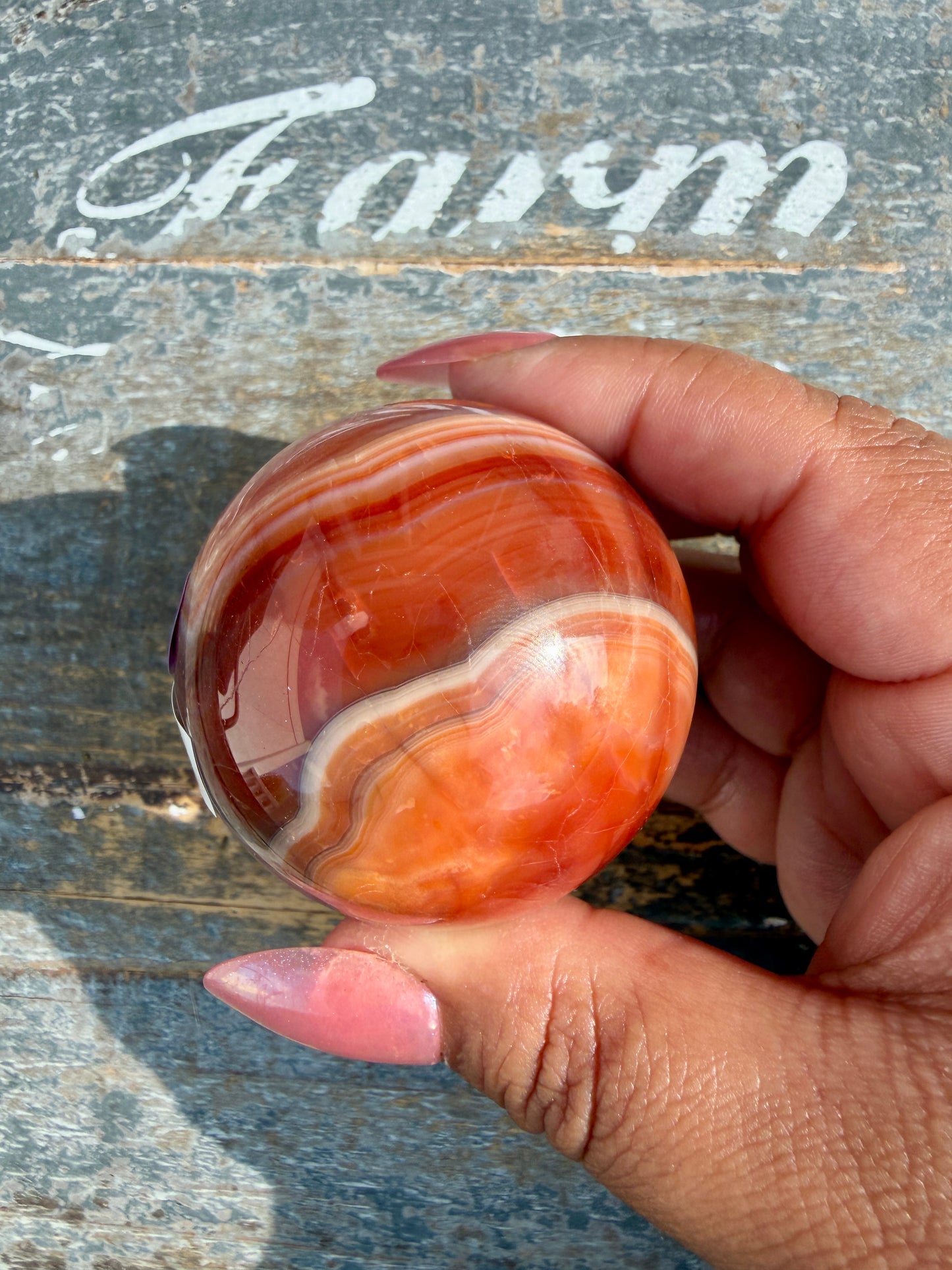Gorgeous Carnelian/Orca Agate Sphere | Opt 14