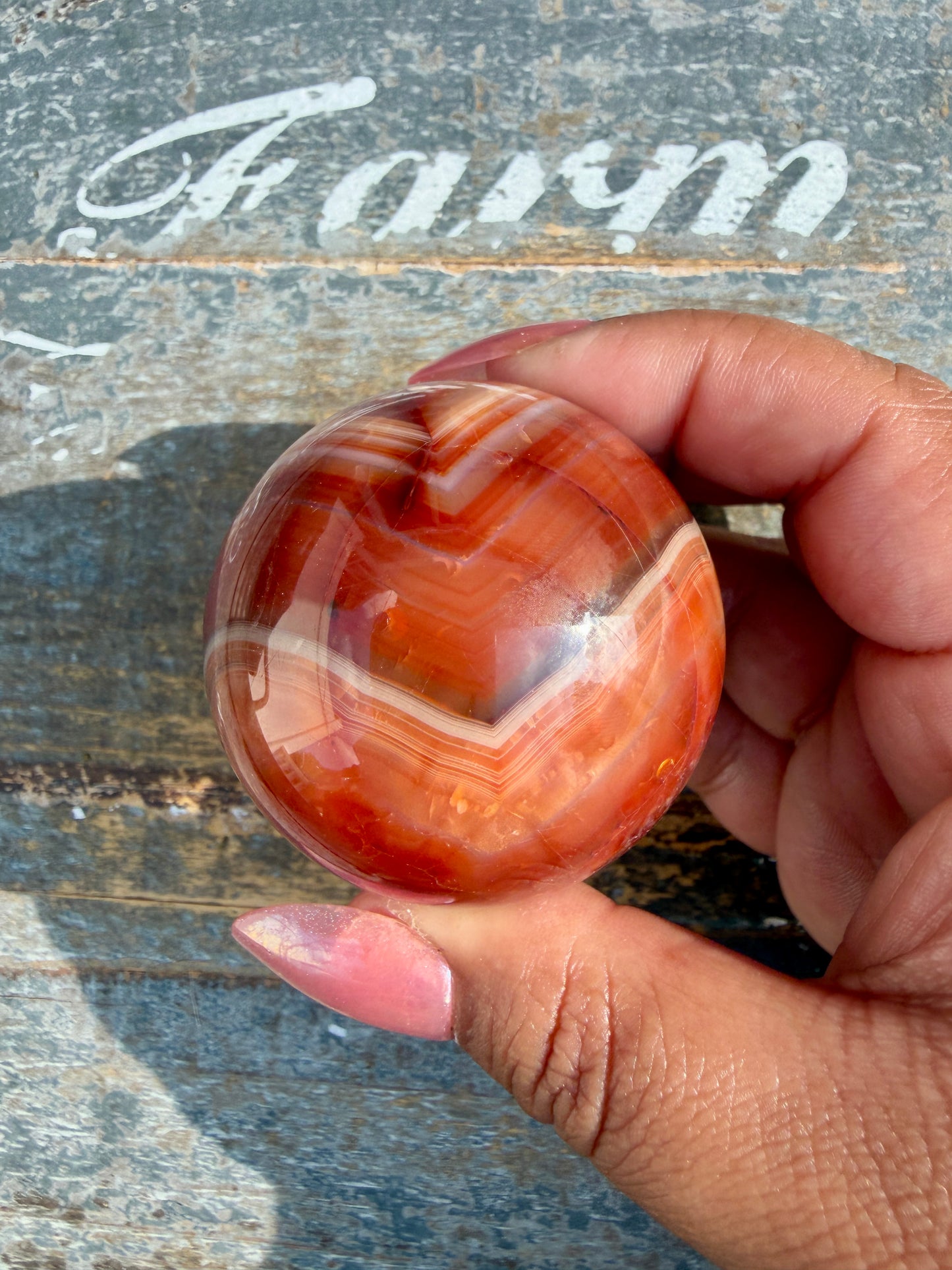 Gorgeous Carnelian/Orca Agate Sphere | Opt 14