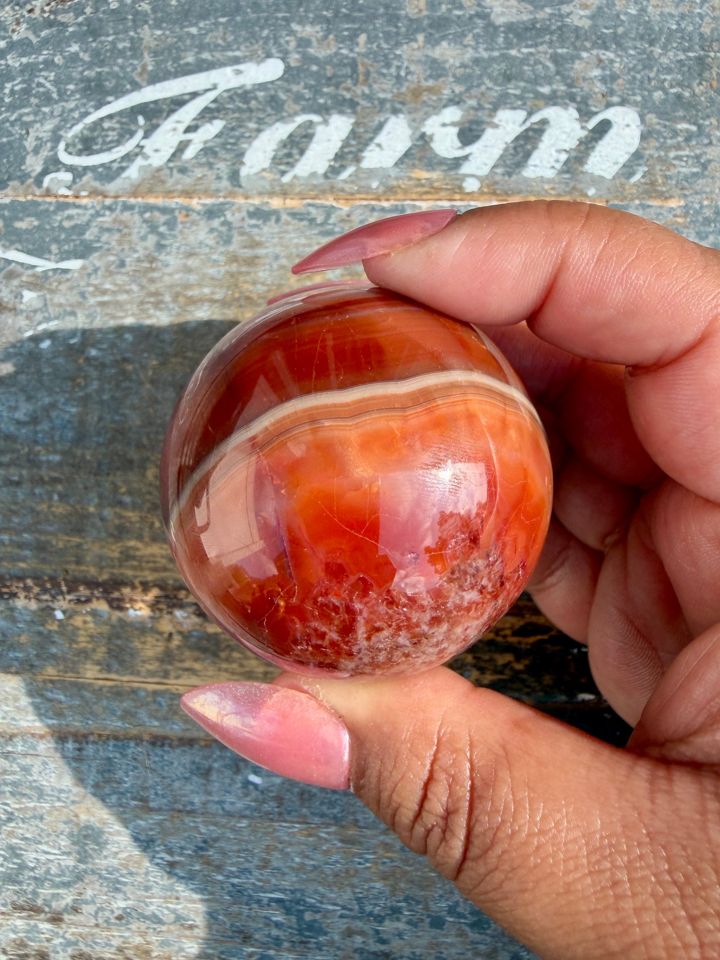 Gorgeous Carnelian/Orca Agate Sphere | Opt 14