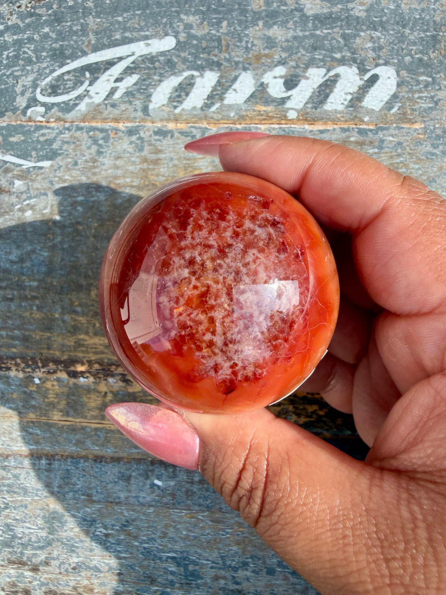 Gorgeous Carnelian/Orca Agate Sphere | Opt 14