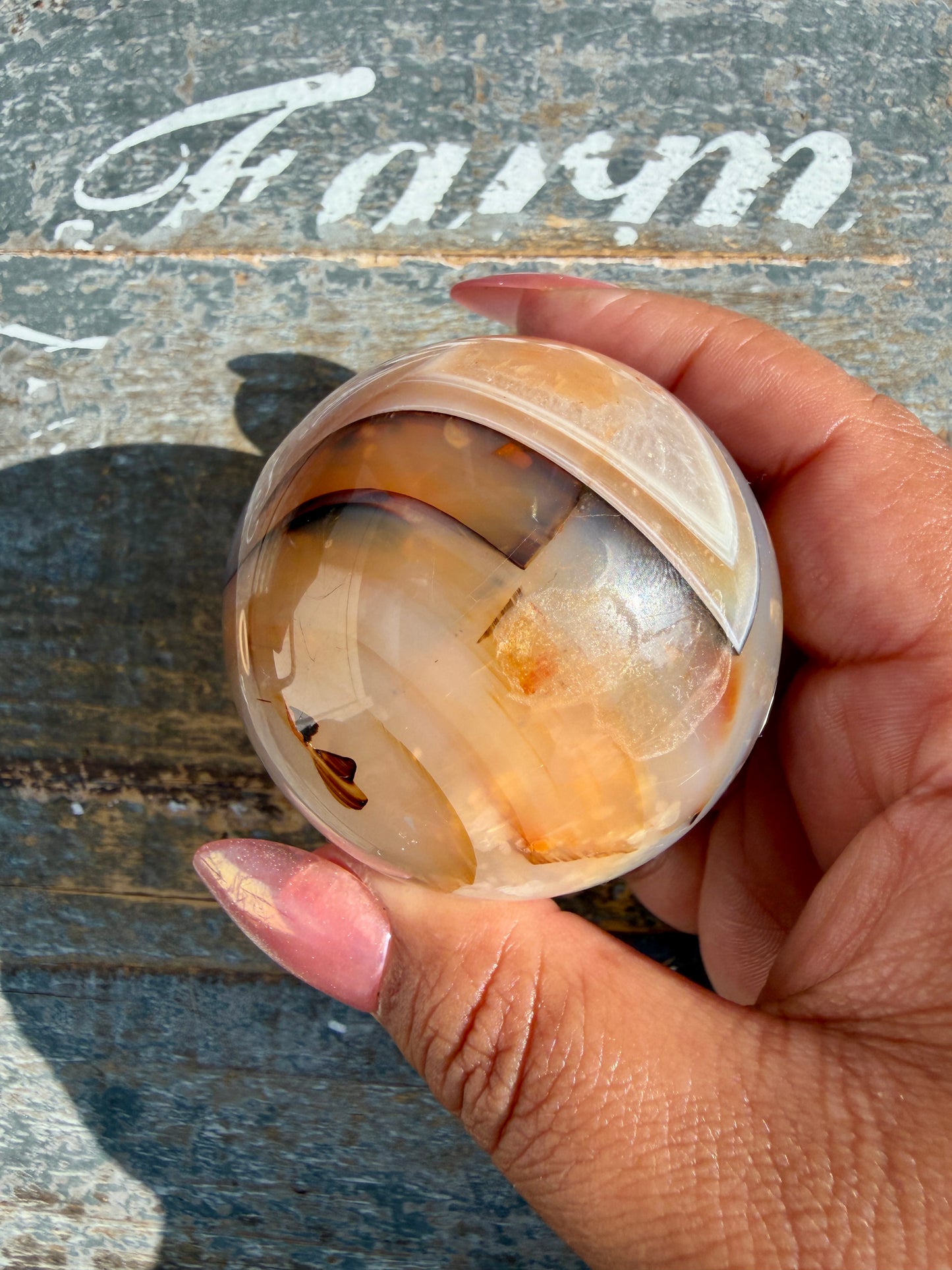Gorgeous Carnelian/Orca Agate Sphere | Opt 21