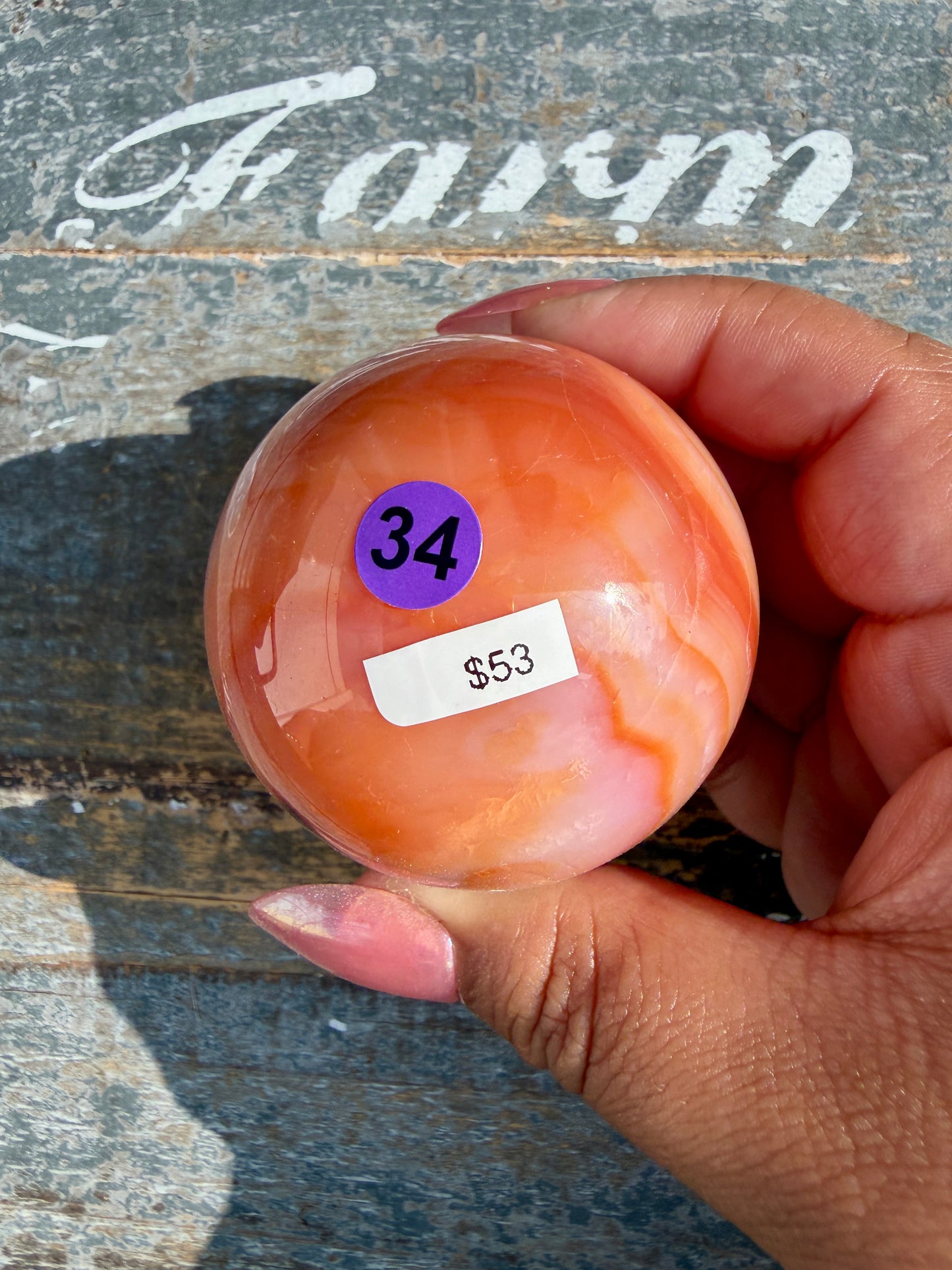 Gorgeous Carnelian/Orca Agate Sphere | Opt 34