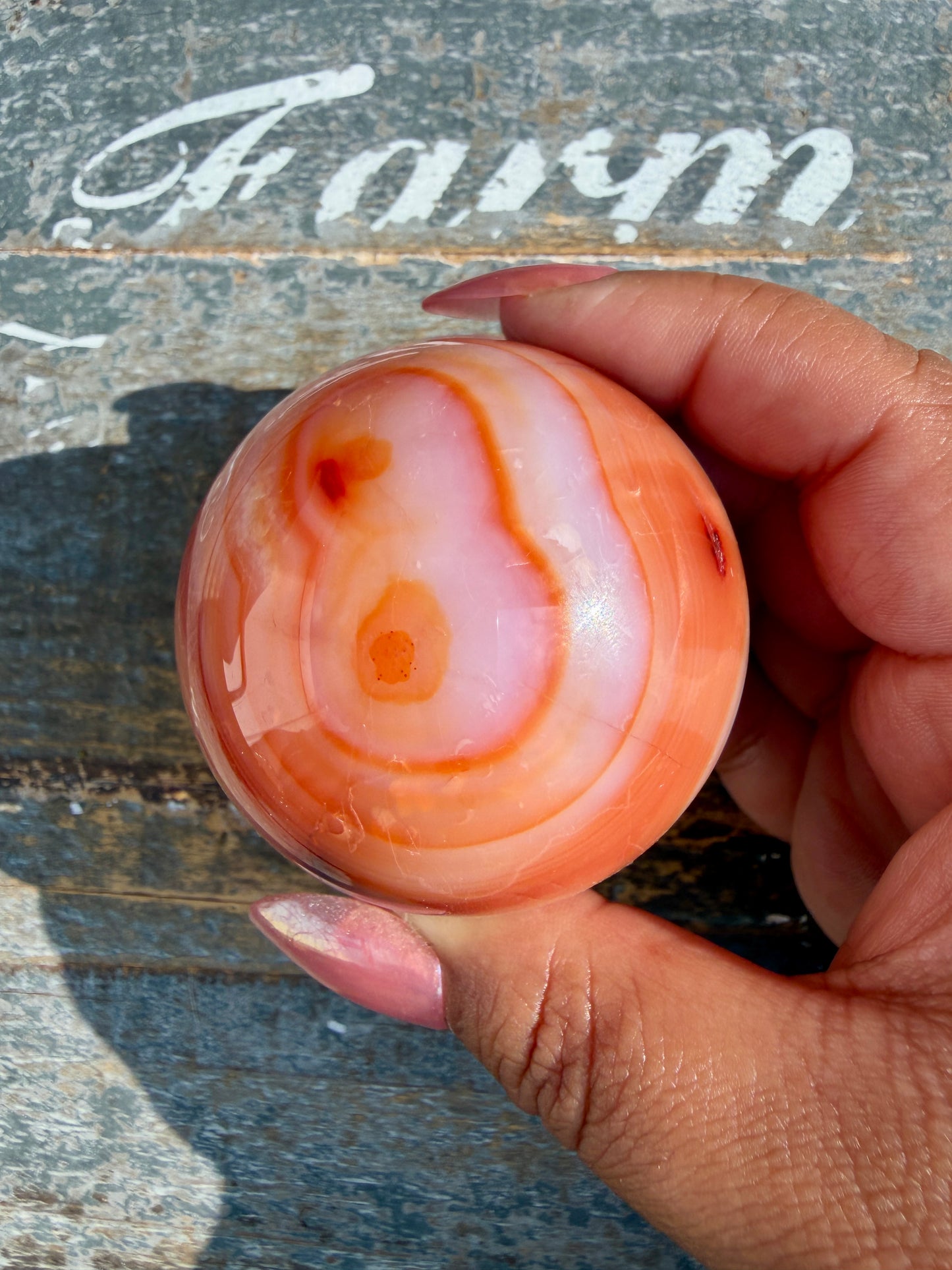 Gorgeous Carnelian/Orca Agate Sphere | Opt 34