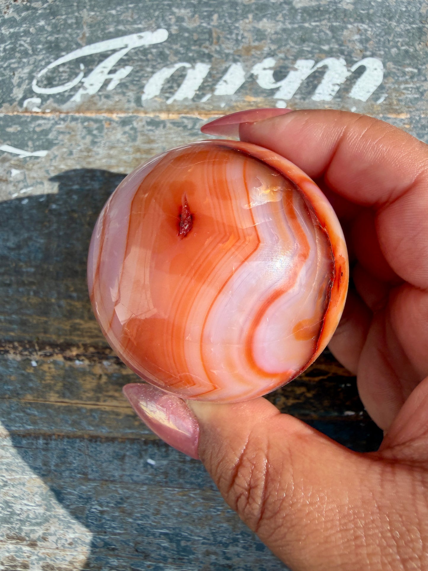 Gorgeous Carnelian/Orca Agate Sphere | Opt 34