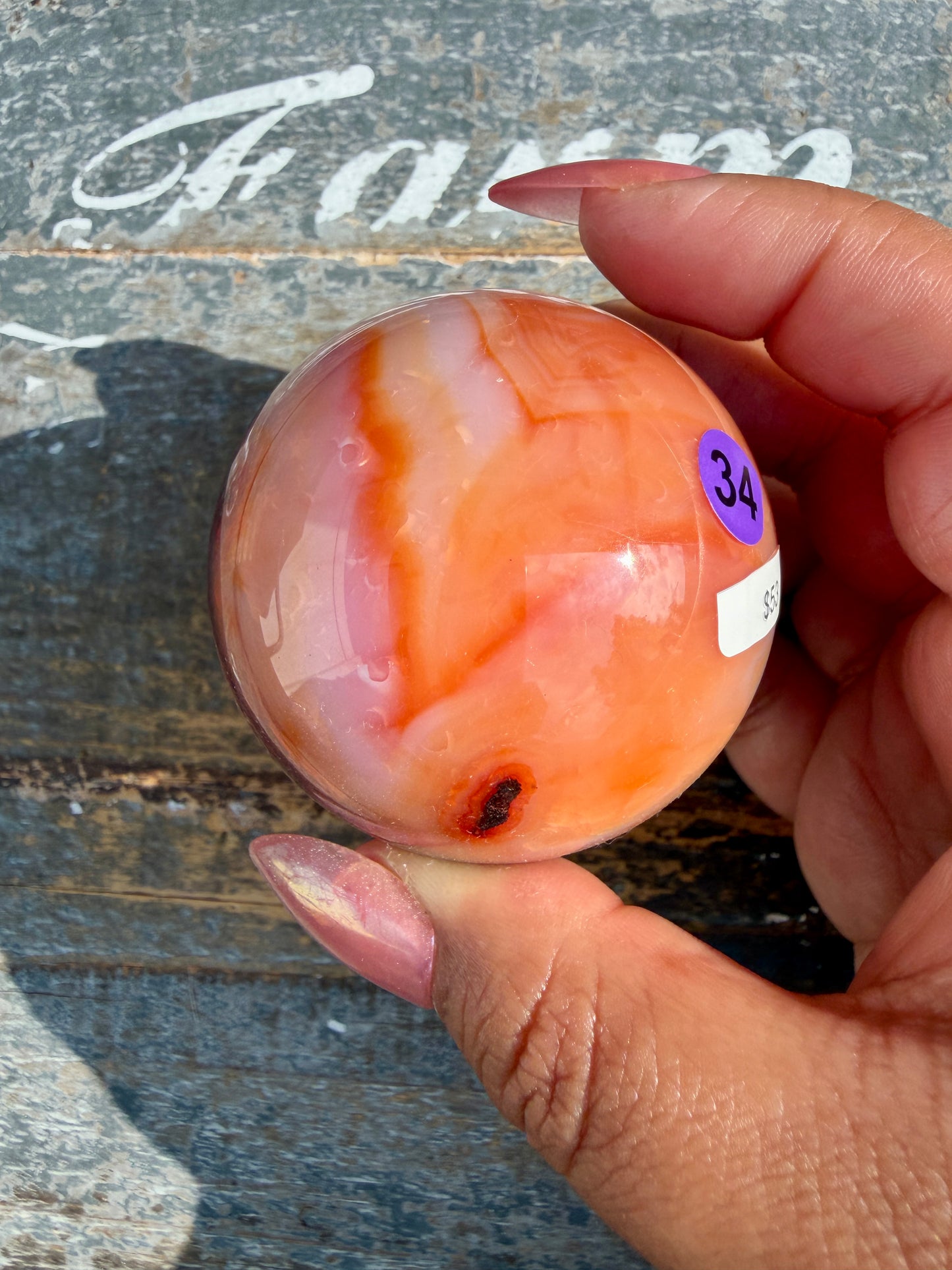 Gorgeous Carnelian/Orca Agate Sphere | Opt 34