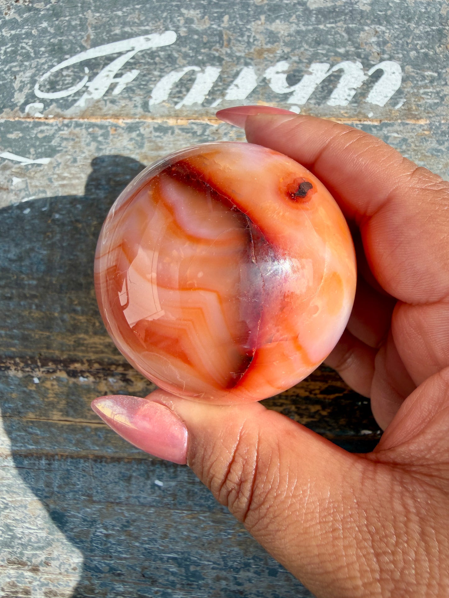 Gorgeous Carnelian/Orca Agate Sphere | Opt 34
