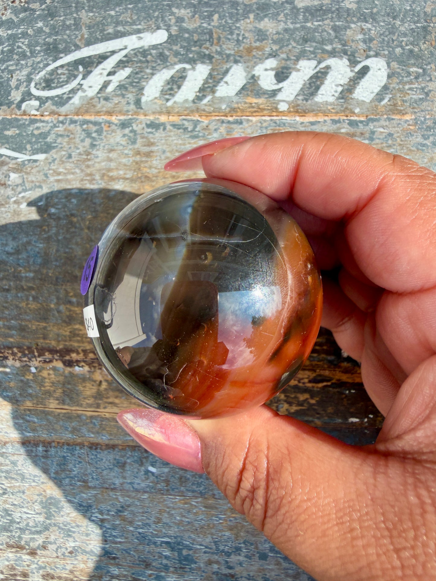 Gorgeous Carnelian/Orca Agate Sphere | Opt 15