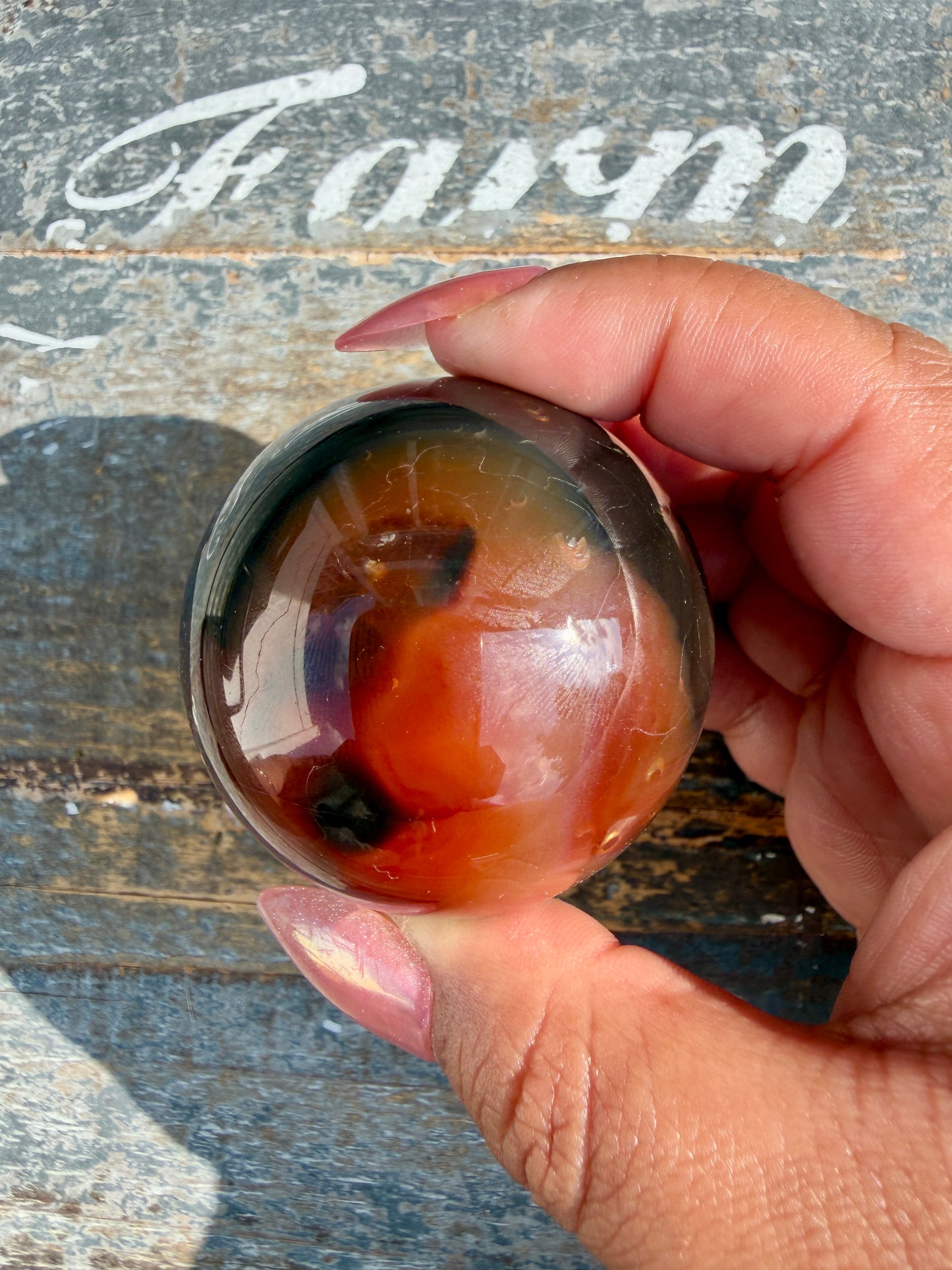 Gorgeous Carnelian/Orca Agate Sphere | Opt 15