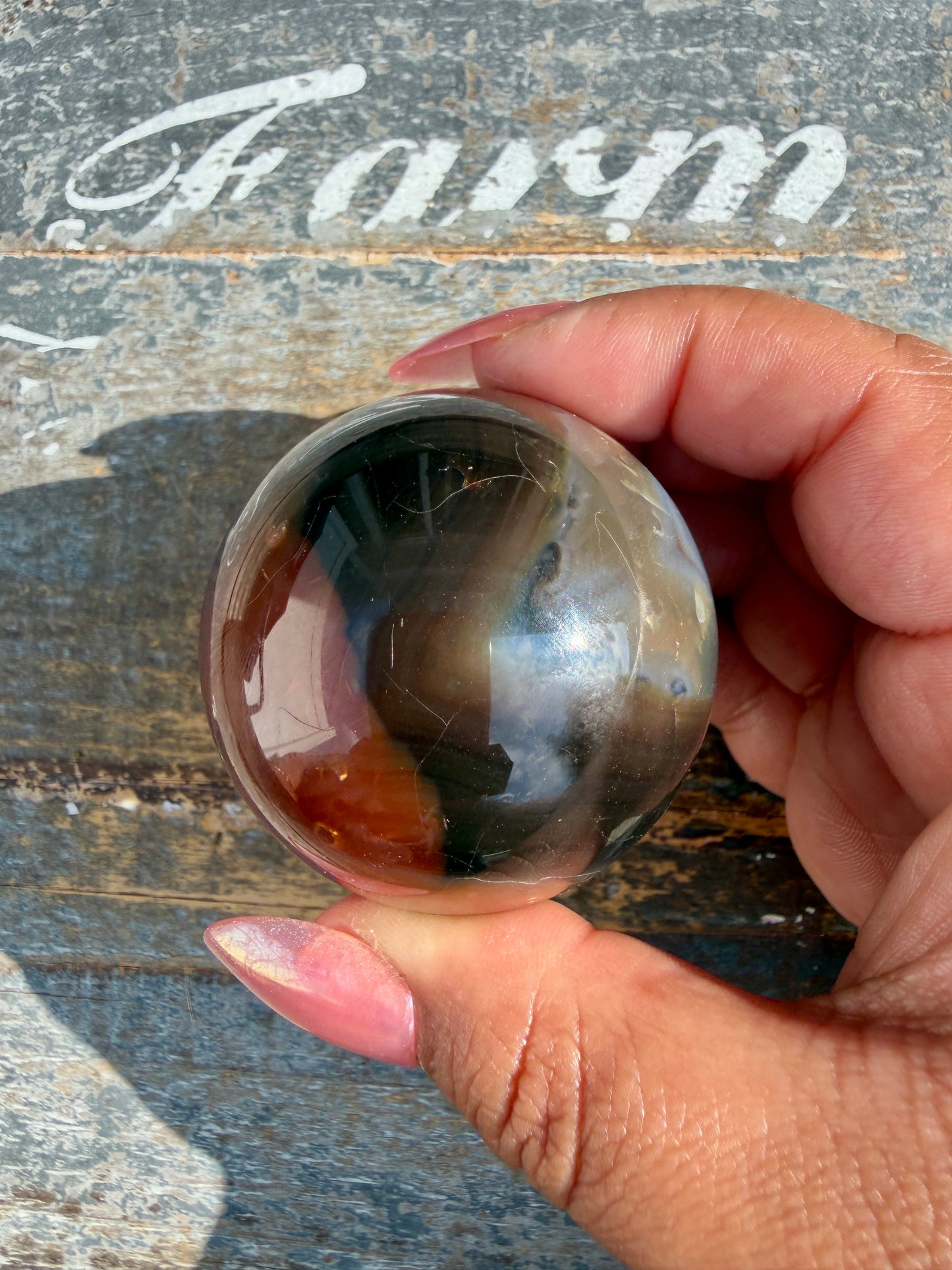 Gorgeous Carnelian/Orca Agate Sphere | Opt 15