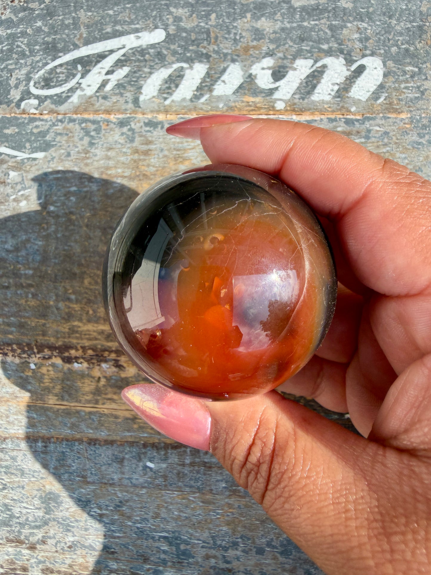Gorgeous Carnelian/Orca Agate Sphere | Opt 15