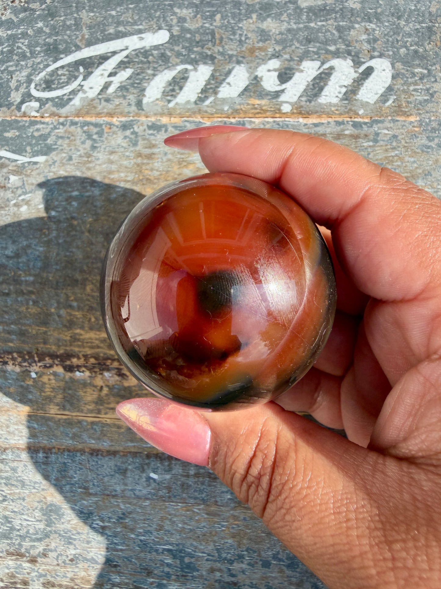 Gorgeous Carnelian/Orca Agate Sphere | Opt 15
