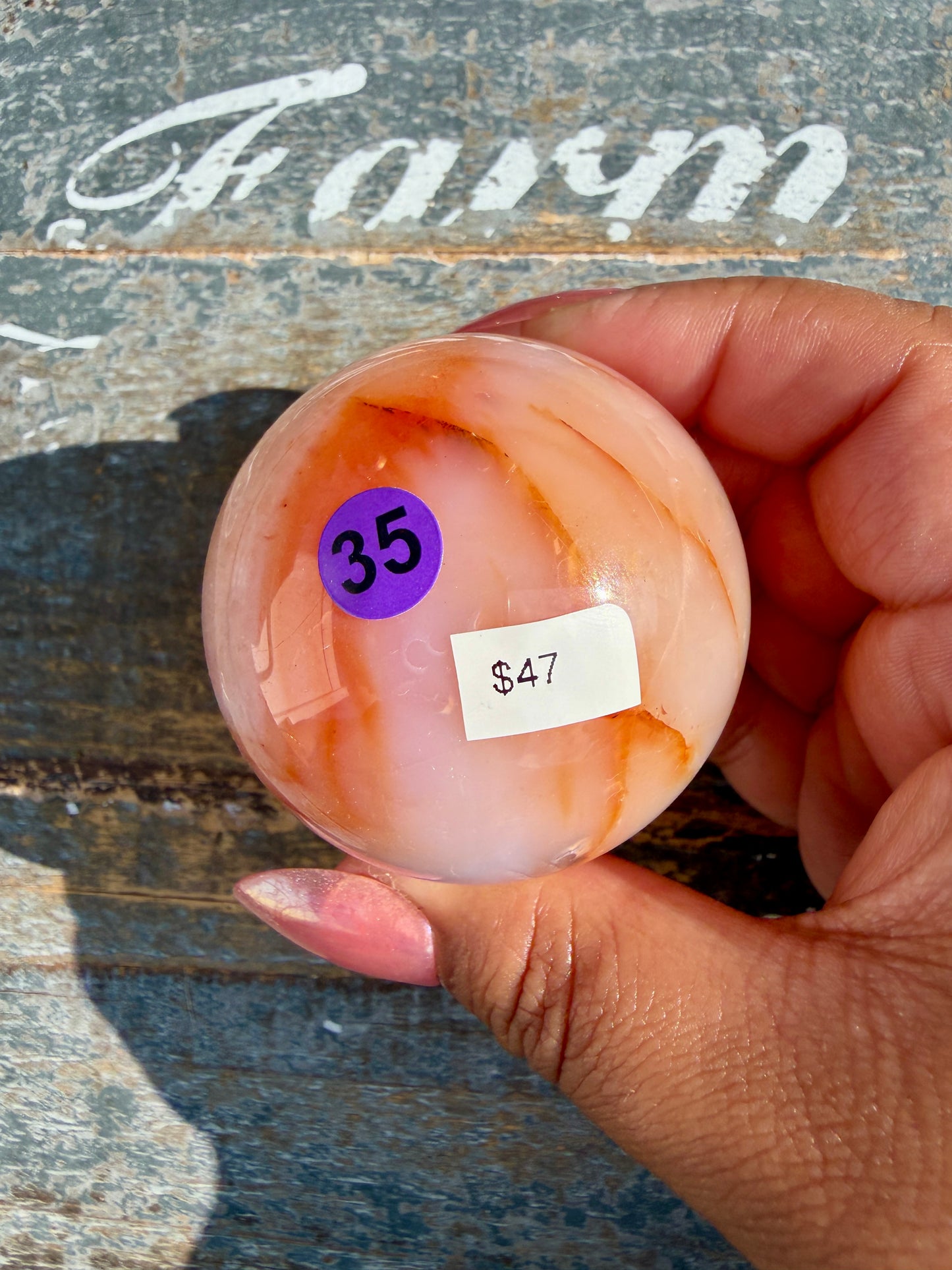 Gorgeous Carnelian/Orca Agate Sphere | Opt 35