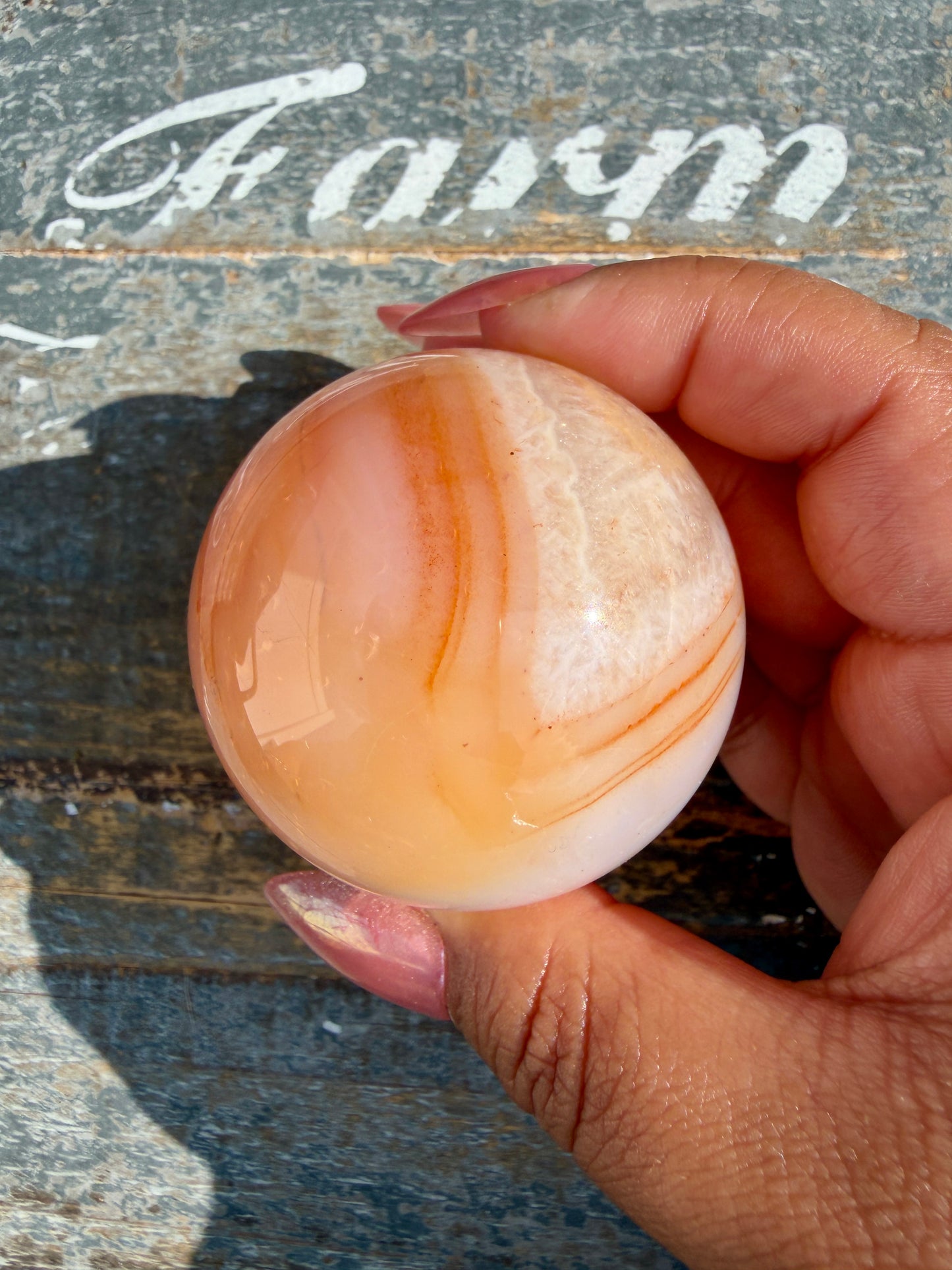 Gorgeous Carnelian/Orca Agate Sphere | Opt 35