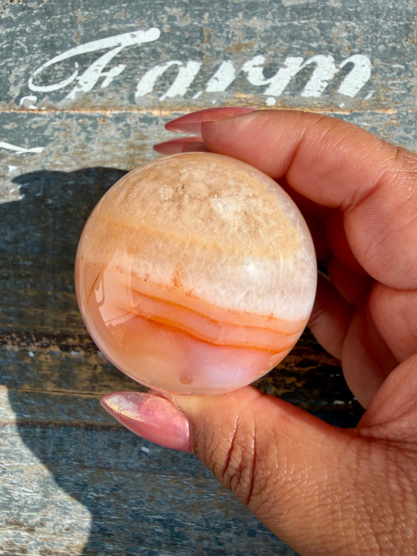 Gorgeous Carnelian/Orca Agate Sphere | Opt 35