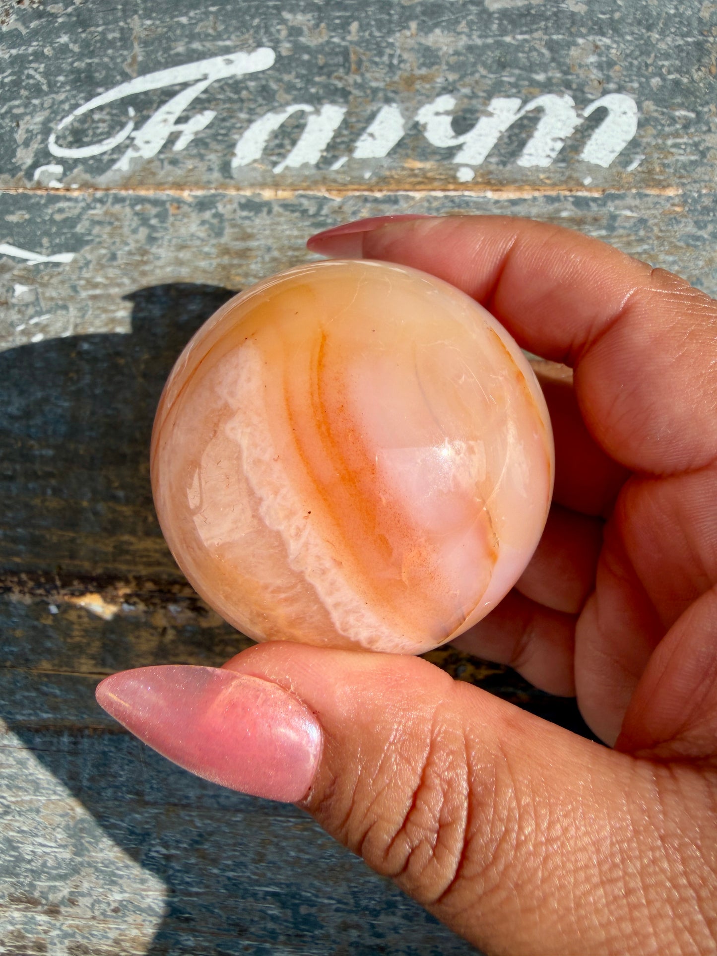Gorgeous Carnelian/Orca Agate Sphere | Opt 35