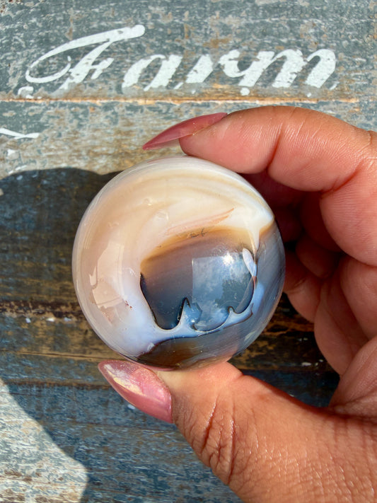 Gorgeous Carnelian/Orca Agate Sphere | Opt 16