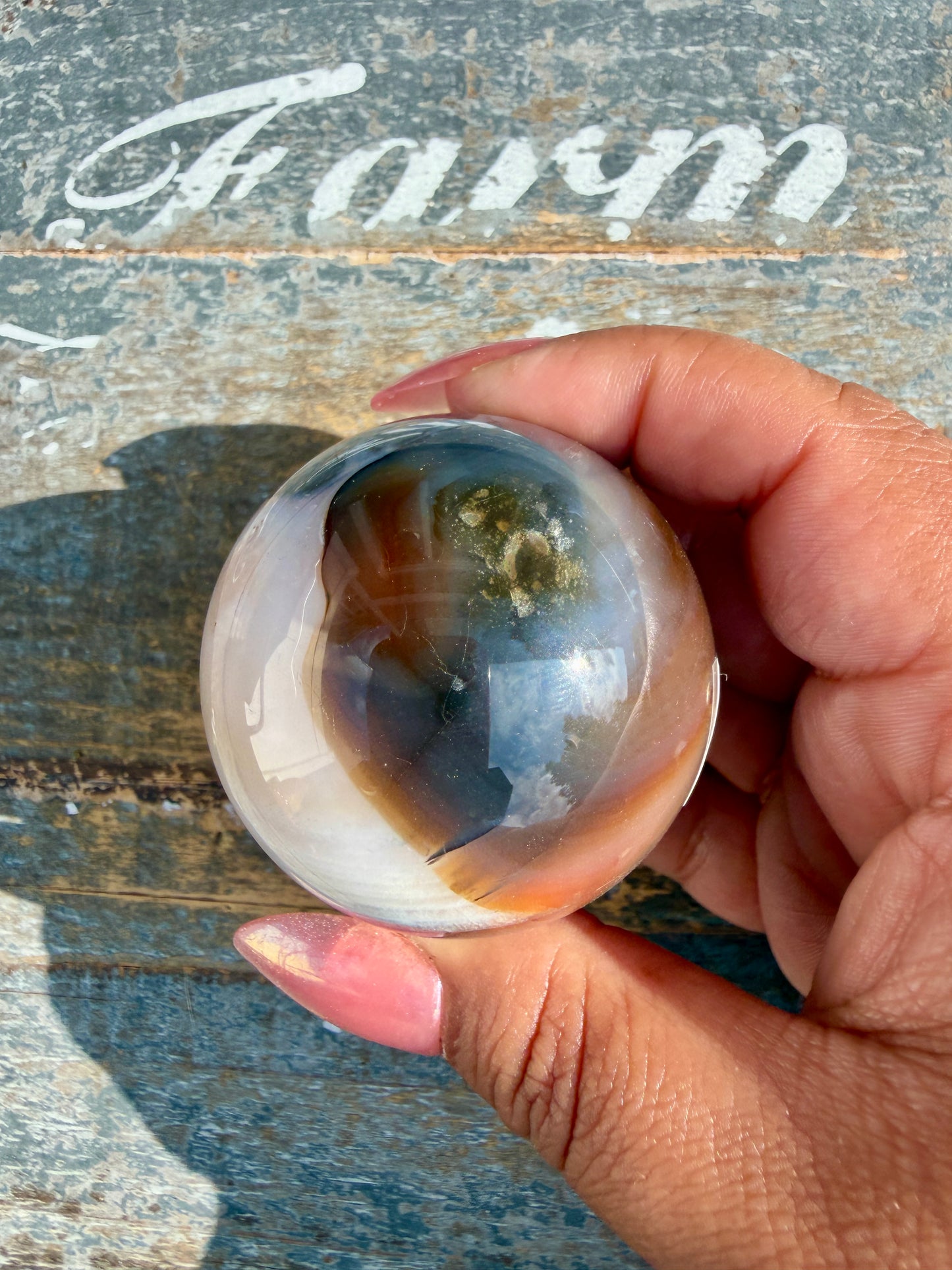 Gorgeous Carnelian/Orca Agate Sphere | Opt 16