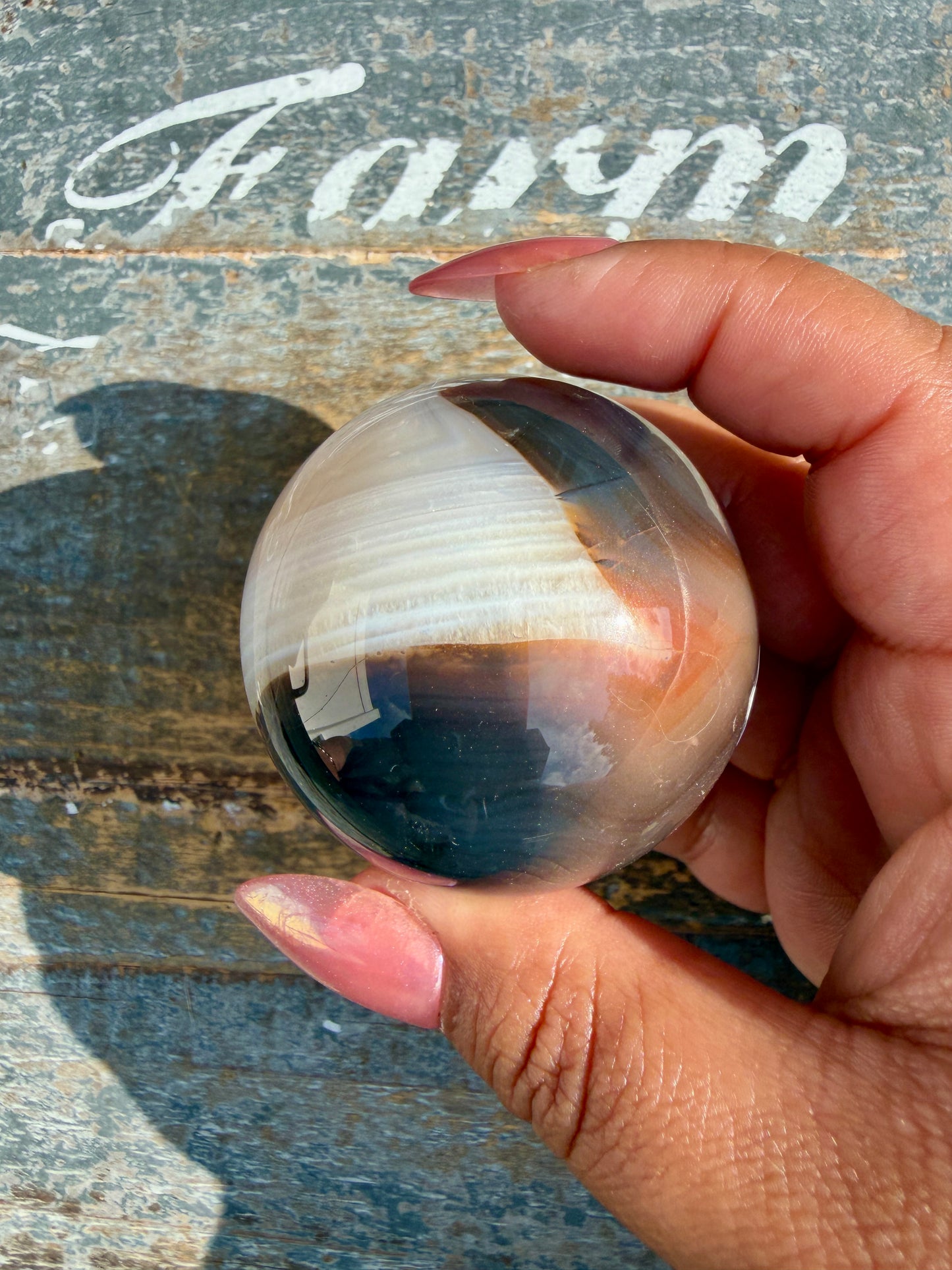Gorgeous Carnelian/Orca Agate Sphere | Opt 16