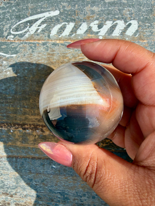 Gorgeous Carnelian/Orca Agate Sphere | Opt 16