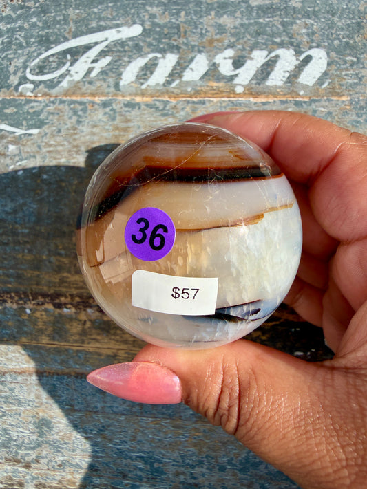 Gorgeous Carnelian/Orca Agate Sphere | Opt 36