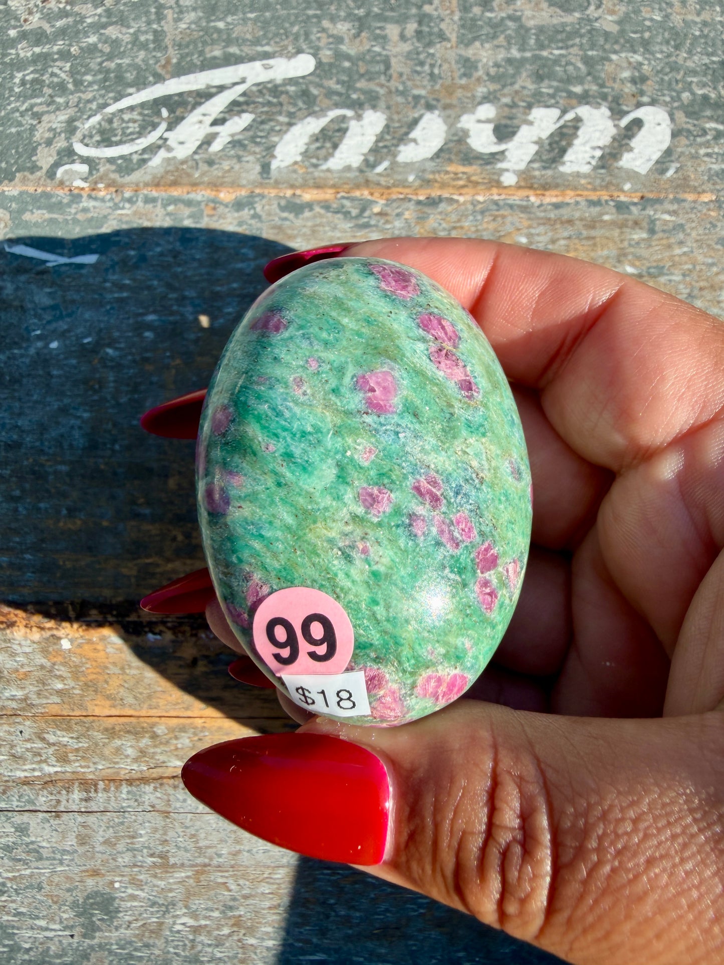 Gorgeous Ruby in Fuchsite Palm Stone | India | Opt 99