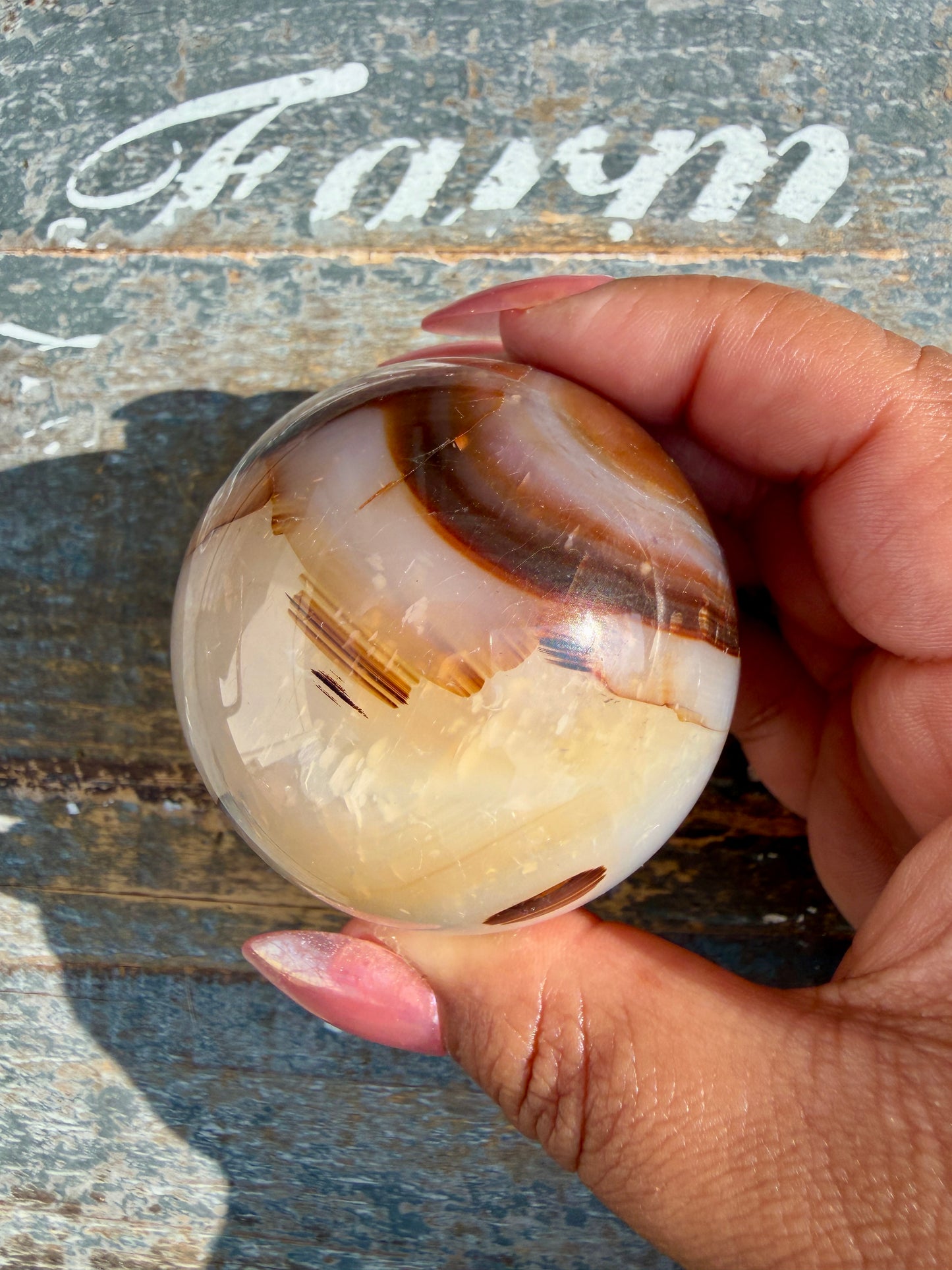 Gorgeous Carnelian/Orca Agate Sphere | Opt 36