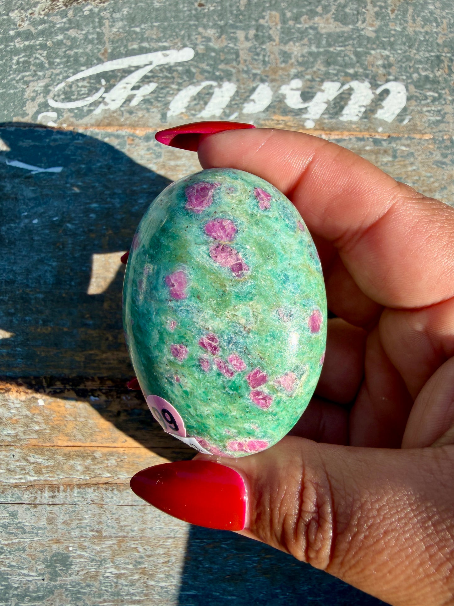 Gorgeous Ruby in Fuchsite Palm Stone | India | Opt 99