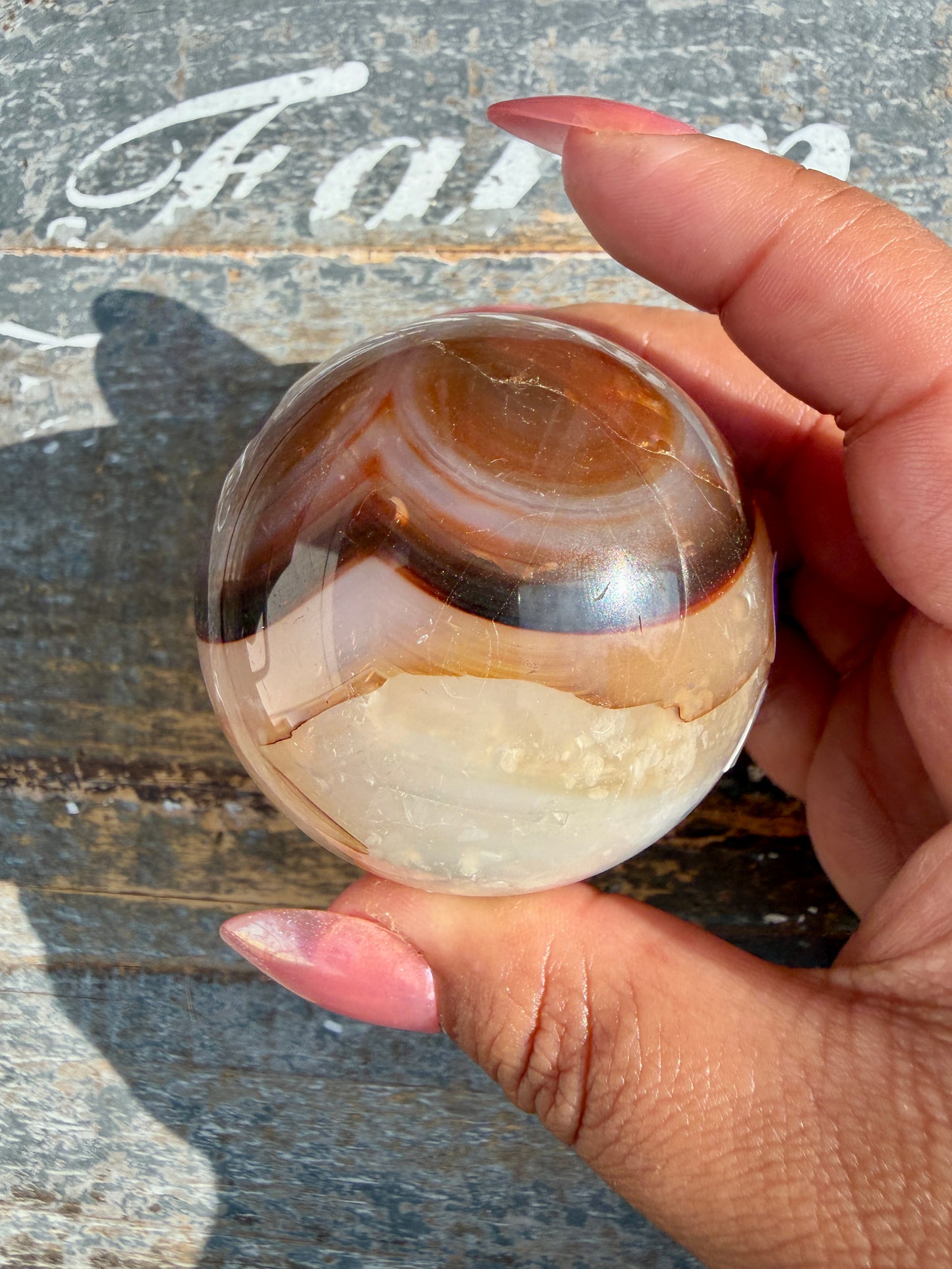 Gorgeous Carnelian/Orca Agate Sphere | Opt 36