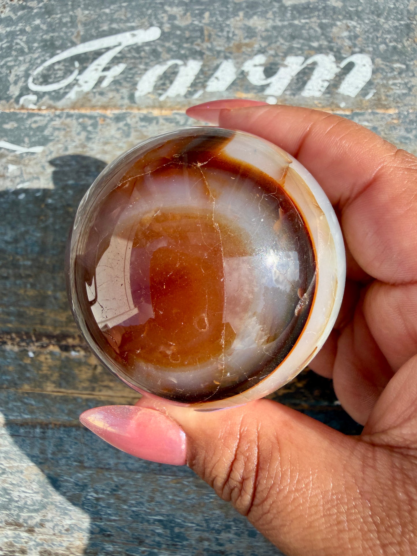 Gorgeous Carnelian/Orca Agate Sphere | Opt 36