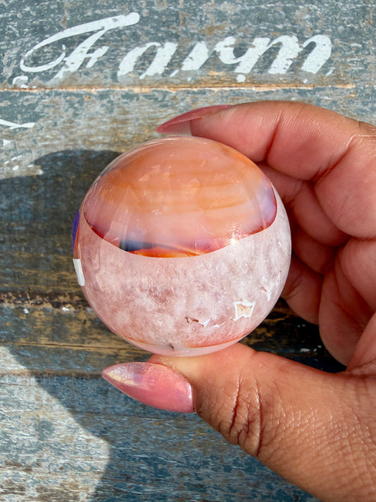 Gorgeous Carnelian/Orca Agate Sphere | Opt 8