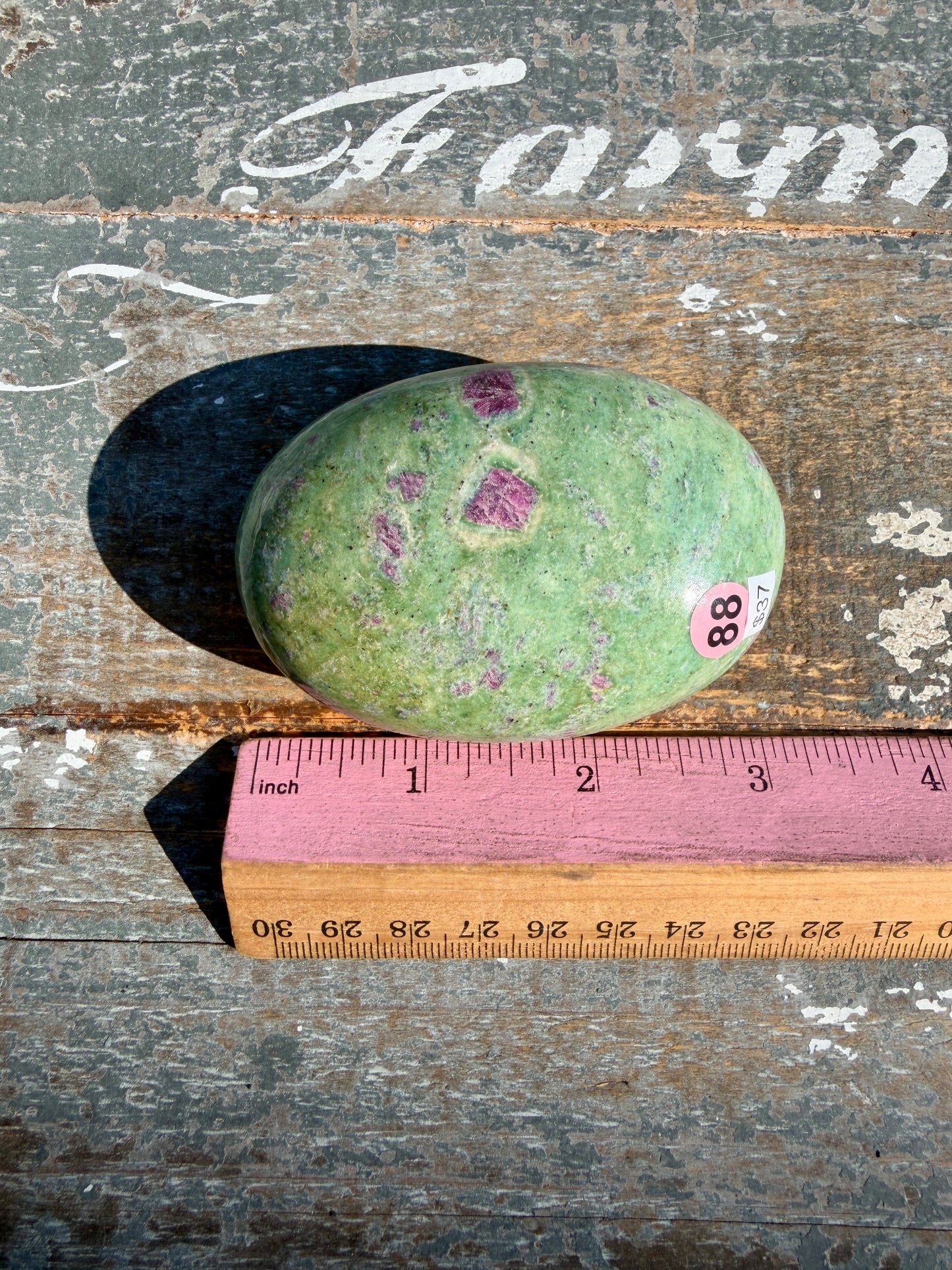 Gorgeous Ruby in Fuchsite Palm Stone | India | Opt 88