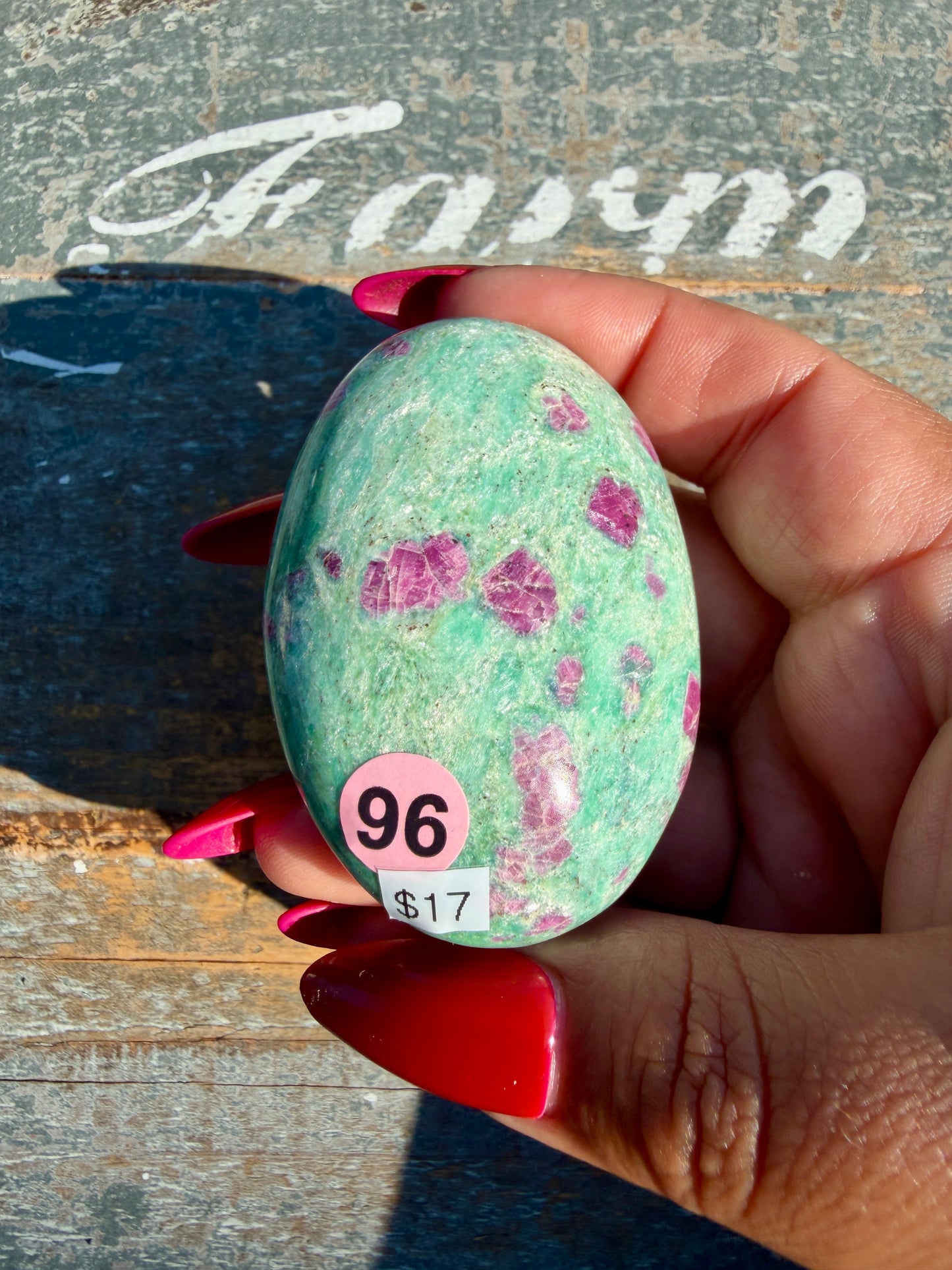 Gorgeous Ruby in Fuchsite Palm Stone | India | Opt 96