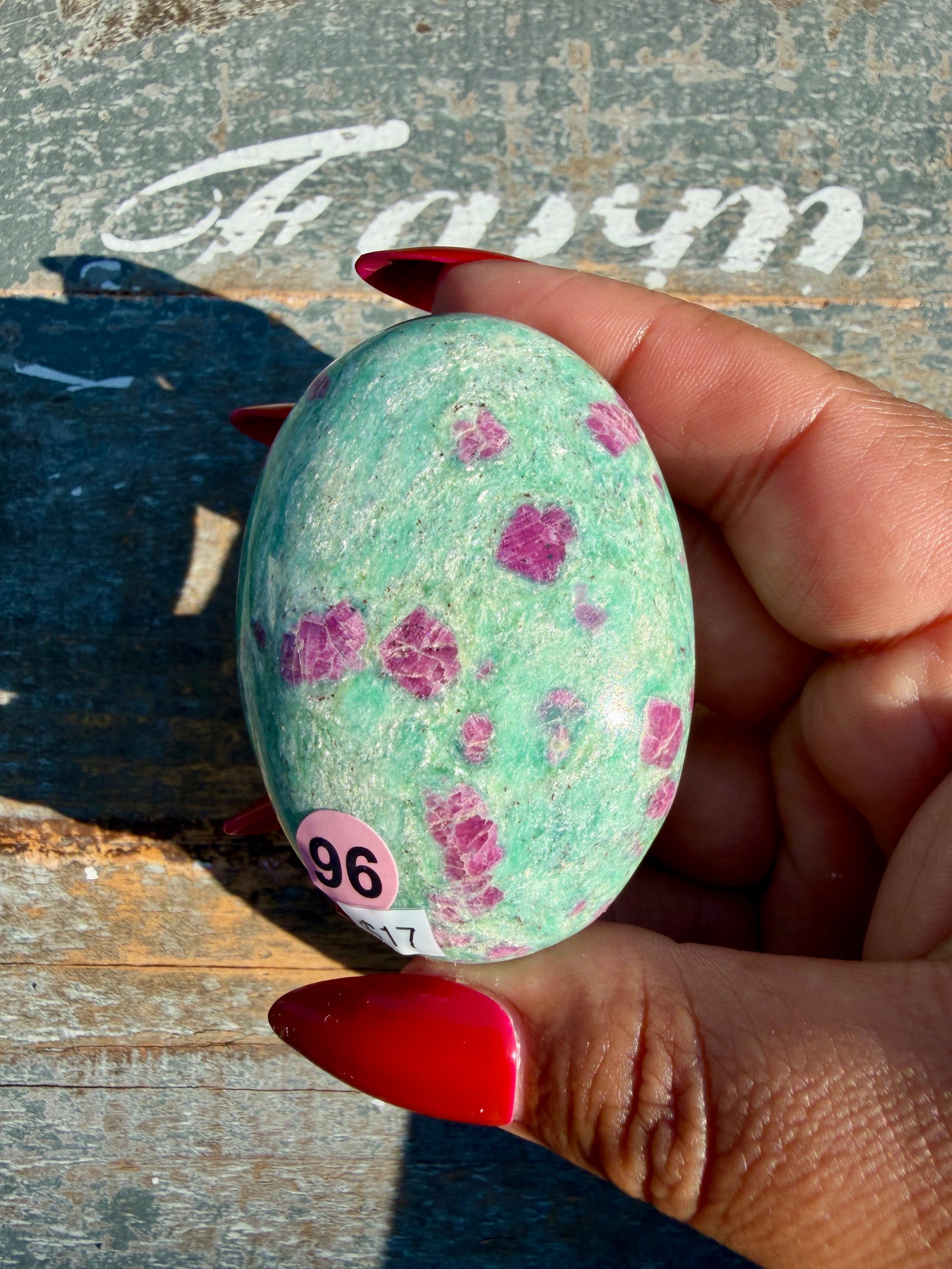 Gorgeous Ruby in Fuchsite Palm Stone | India | Opt 96