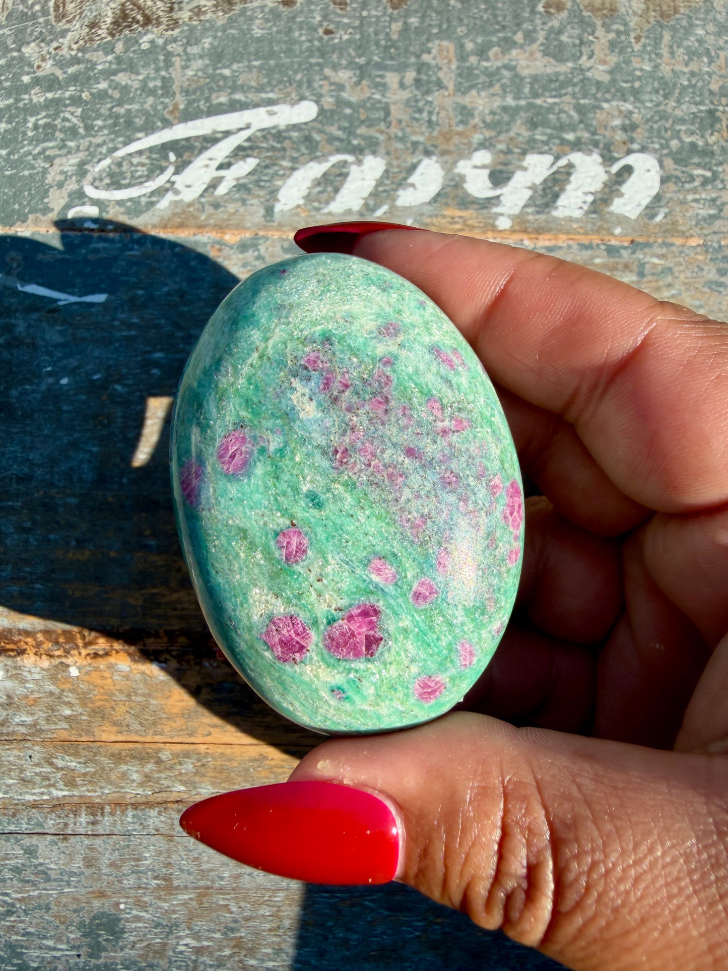Gorgeous Ruby in Fuchsite Palm Stone | India | Opt 96