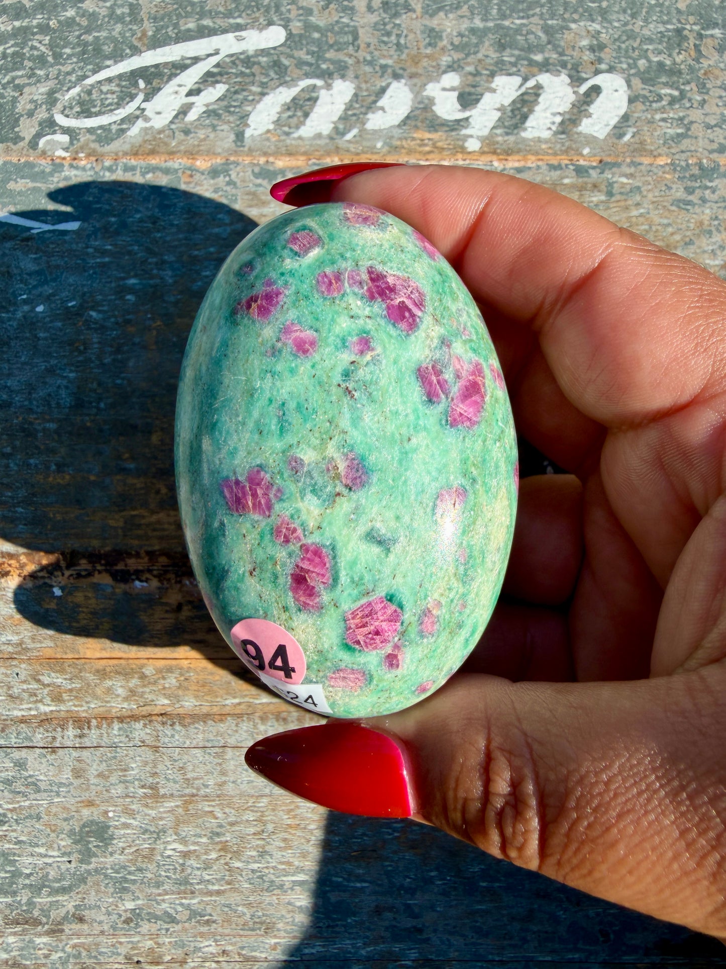 Gorgeous Ruby in Fuchsite Palm Stone | India | Opt 94
