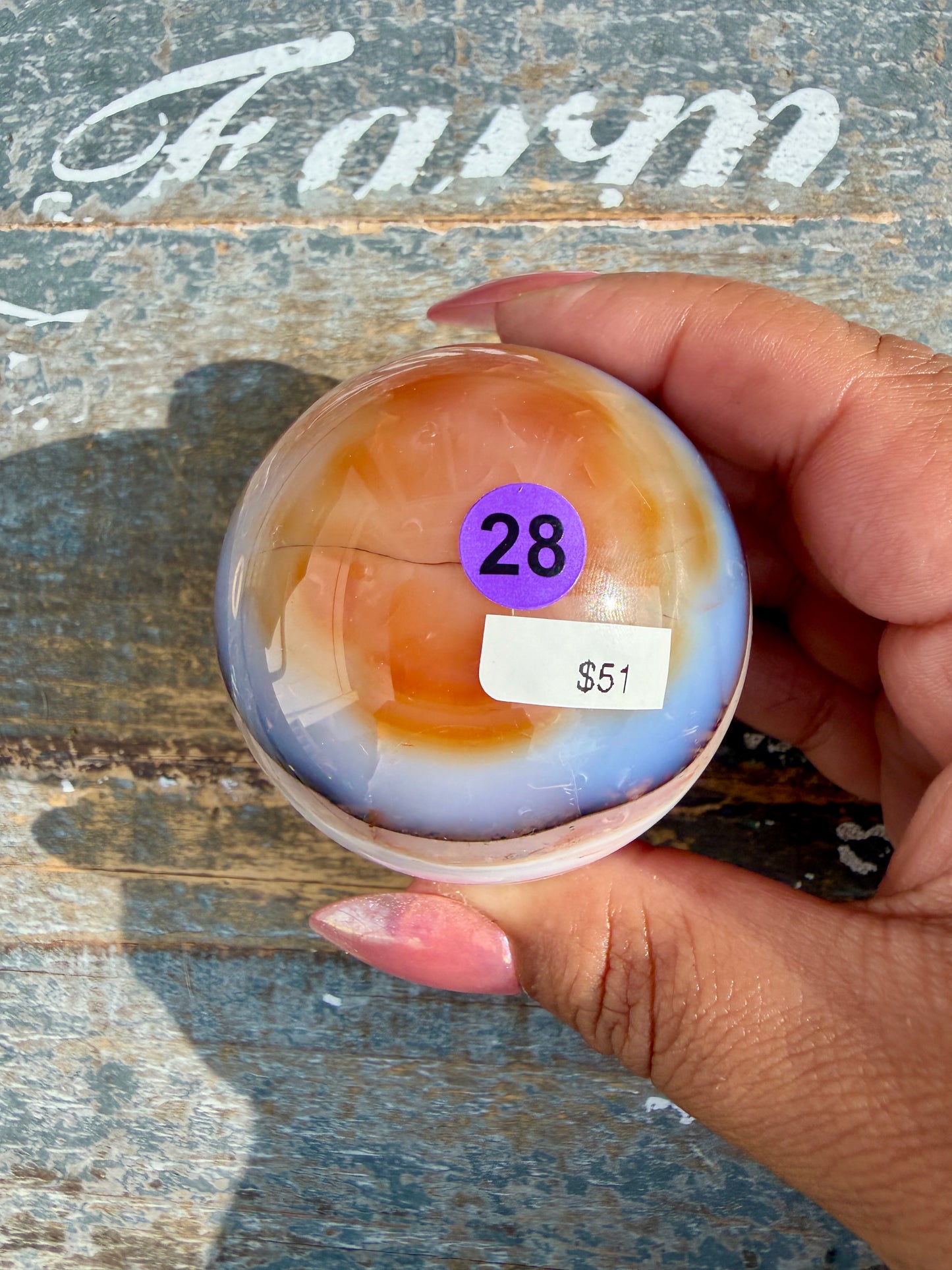 Gorgeous Carnelian/Orca Agate Sphere | Opt 28