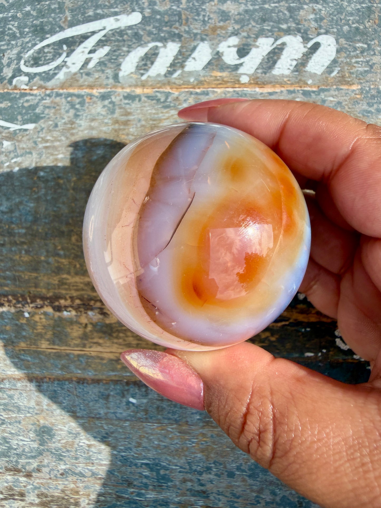Gorgeous Carnelian/Orca Agate Sphere | Opt 28