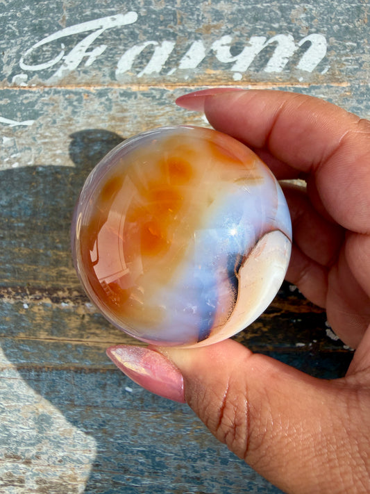 Gorgeous Carnelian/Orca Agate Sphere | Opt 28