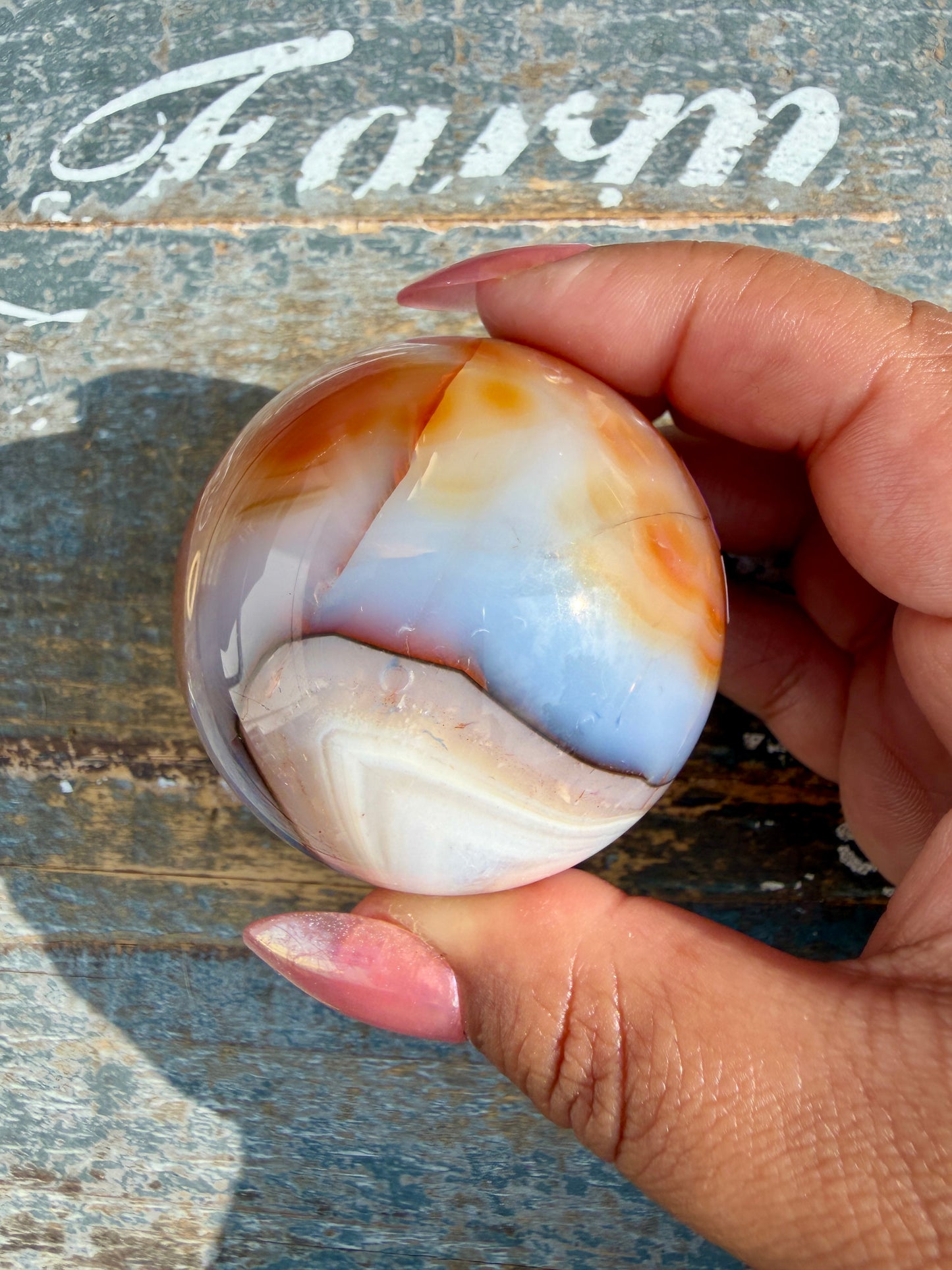 Gorgeous Carnelian/Orca Agate Sphere | Opt 28