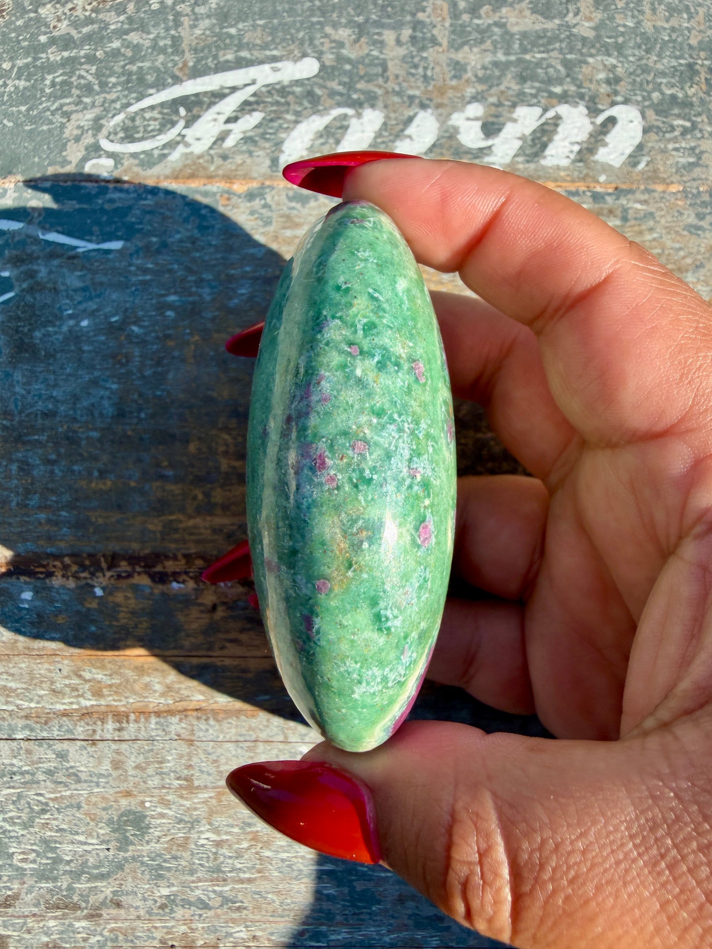 Gorgeous Ruby in Fuchsite Palm Stone | India | Opt 90
