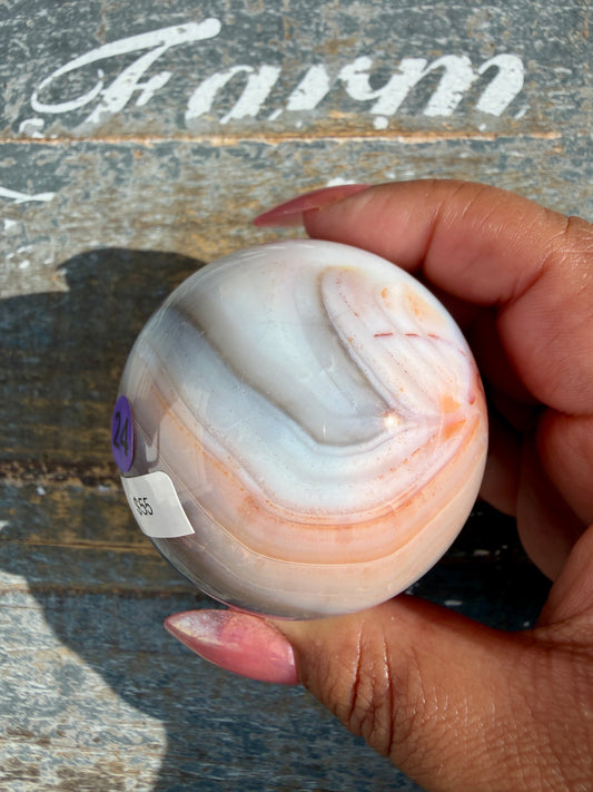 Gorgeous Carnelian/Orca Agate Sphere | Opt 24