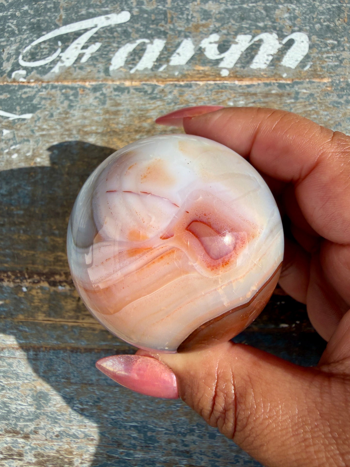 Gorgeous Carnelian/Orca Agate Sphere | Opt 24